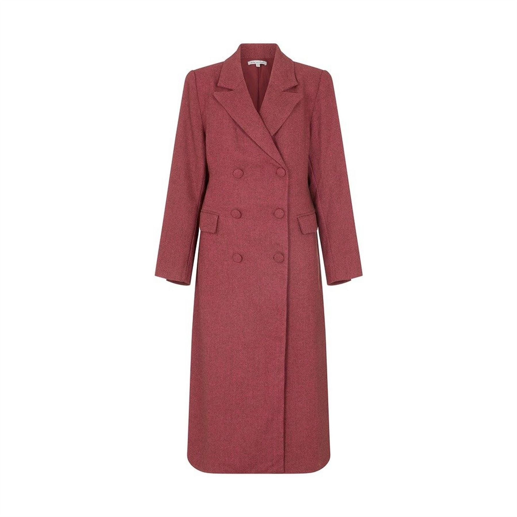 Lily and Lionel And Lionel Jakki Tailored Herringbone Print Coat In Pink
