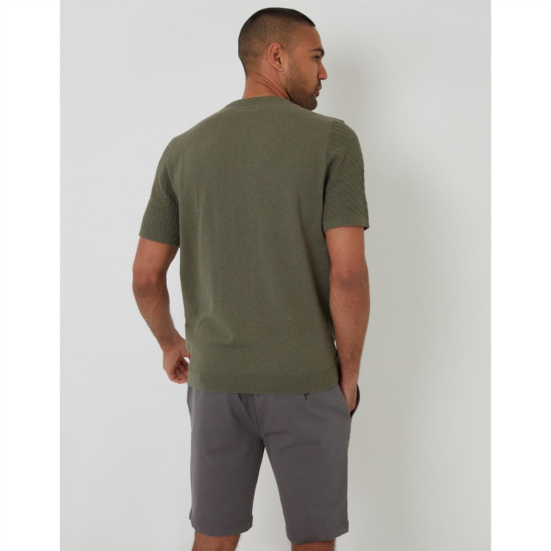 Threadbare Crew Neck Ribbed Collar Short Sleeve T-Shirt