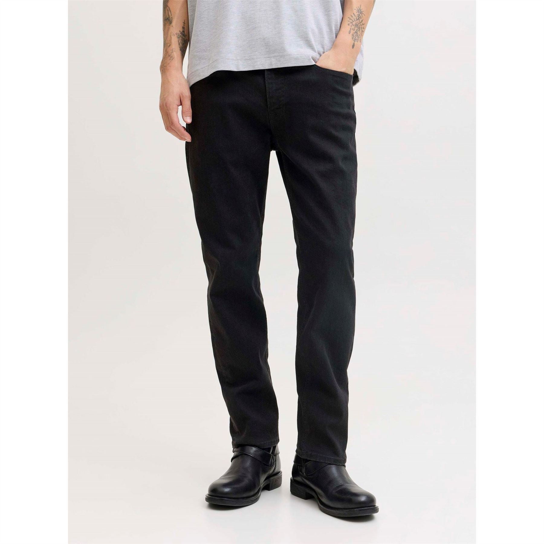 Jack and Jones Clark Orig Tapered Fit Five Pocket Jeans