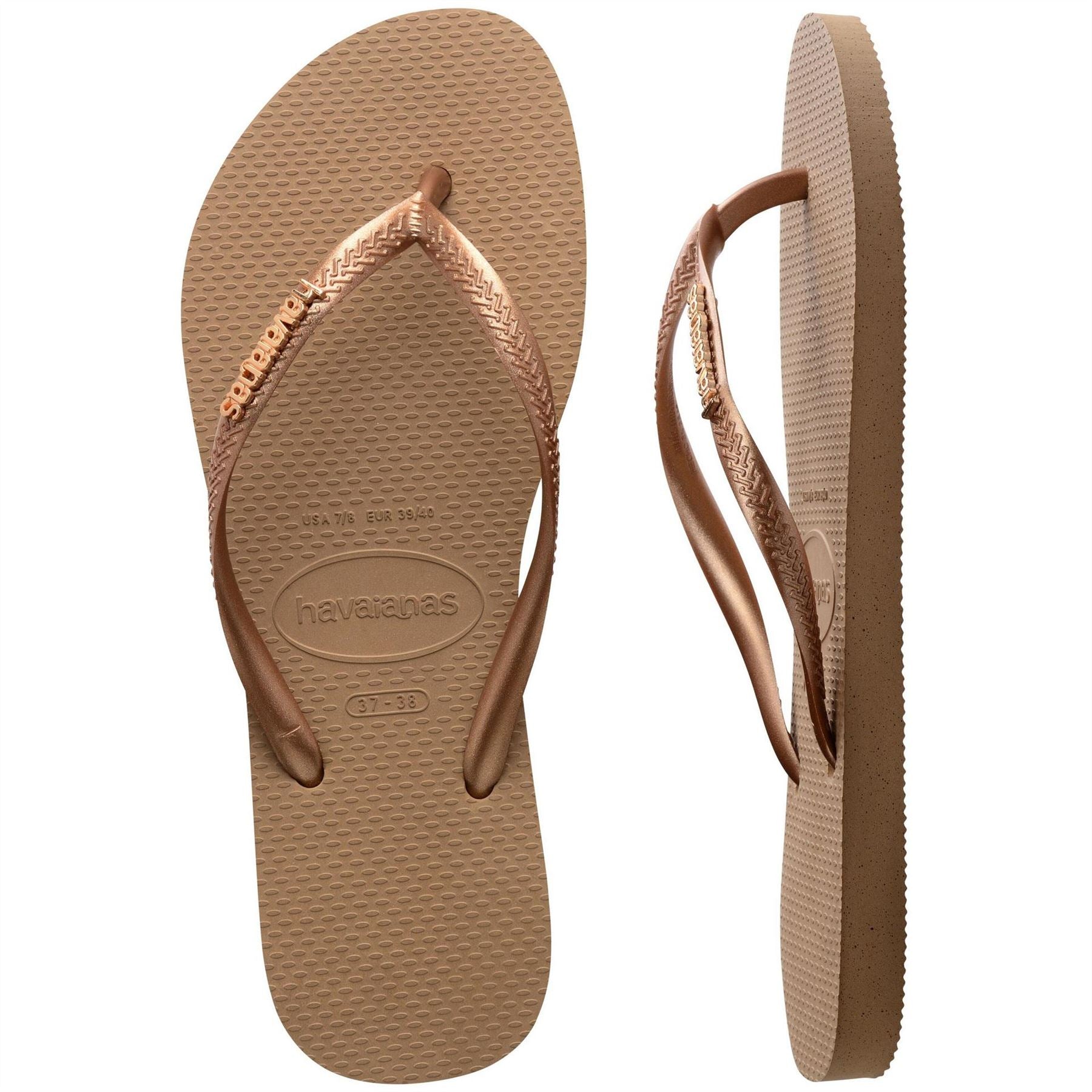 Havaianas Slim Textured Flat Heel Flip Flops