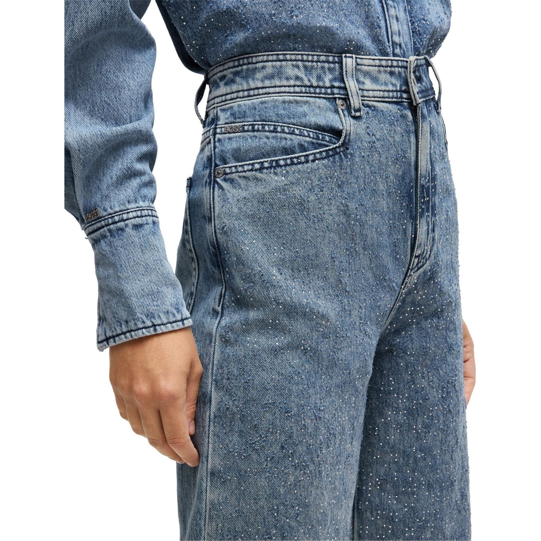 Boss Marlene Wide Leg Slim Fit Jeans