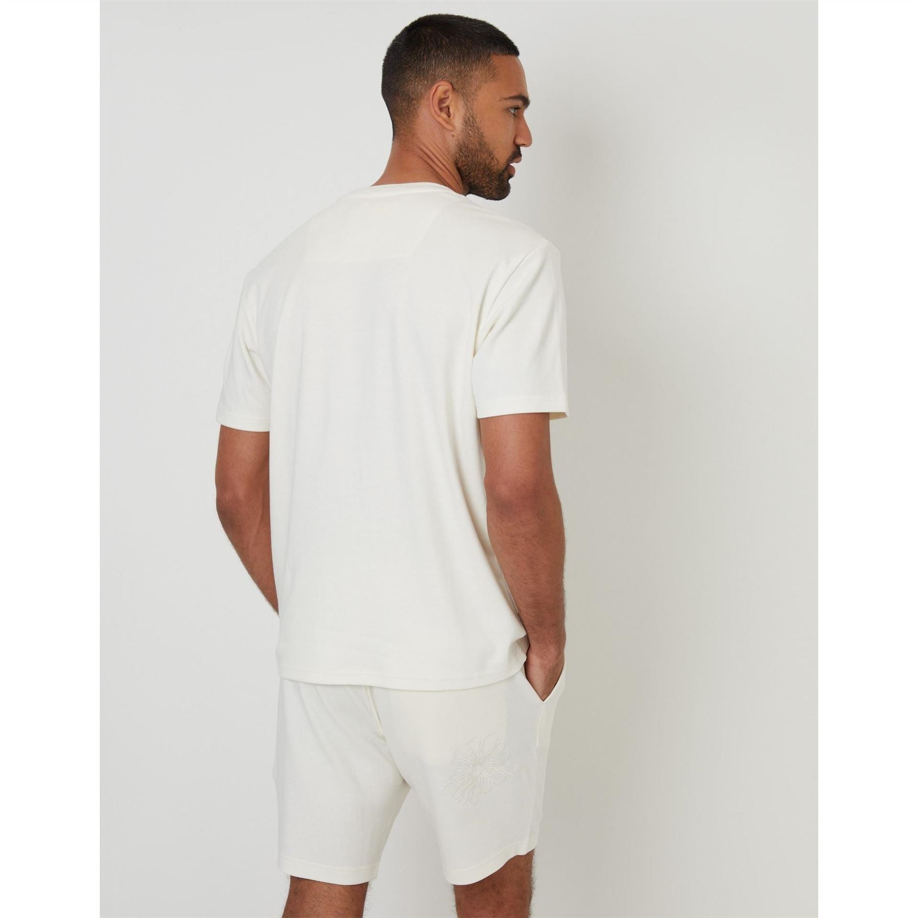 Threadbare Floral Embroidered Regular Fit Crew Neck Short Sleeve T-Shirt