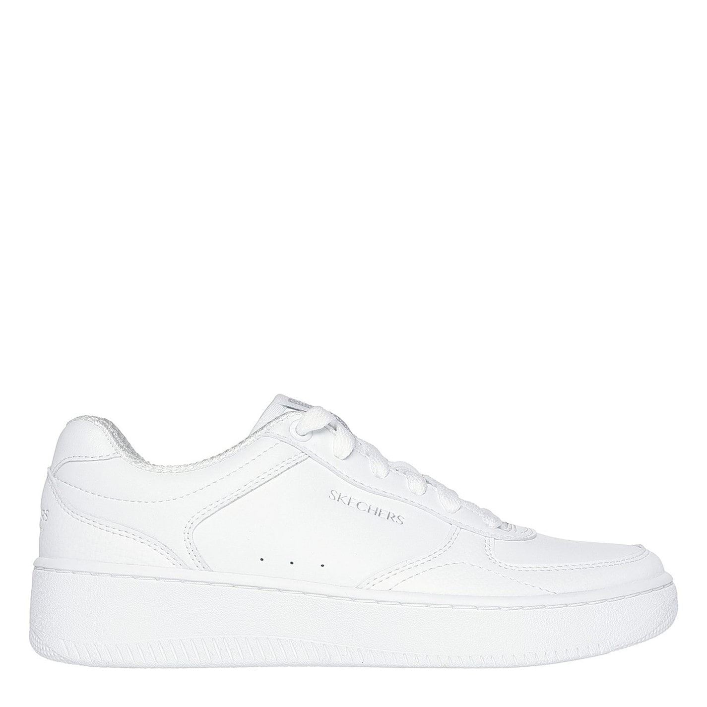 Skechers Duraleather Overlay Lace Up Low Top Trainers
