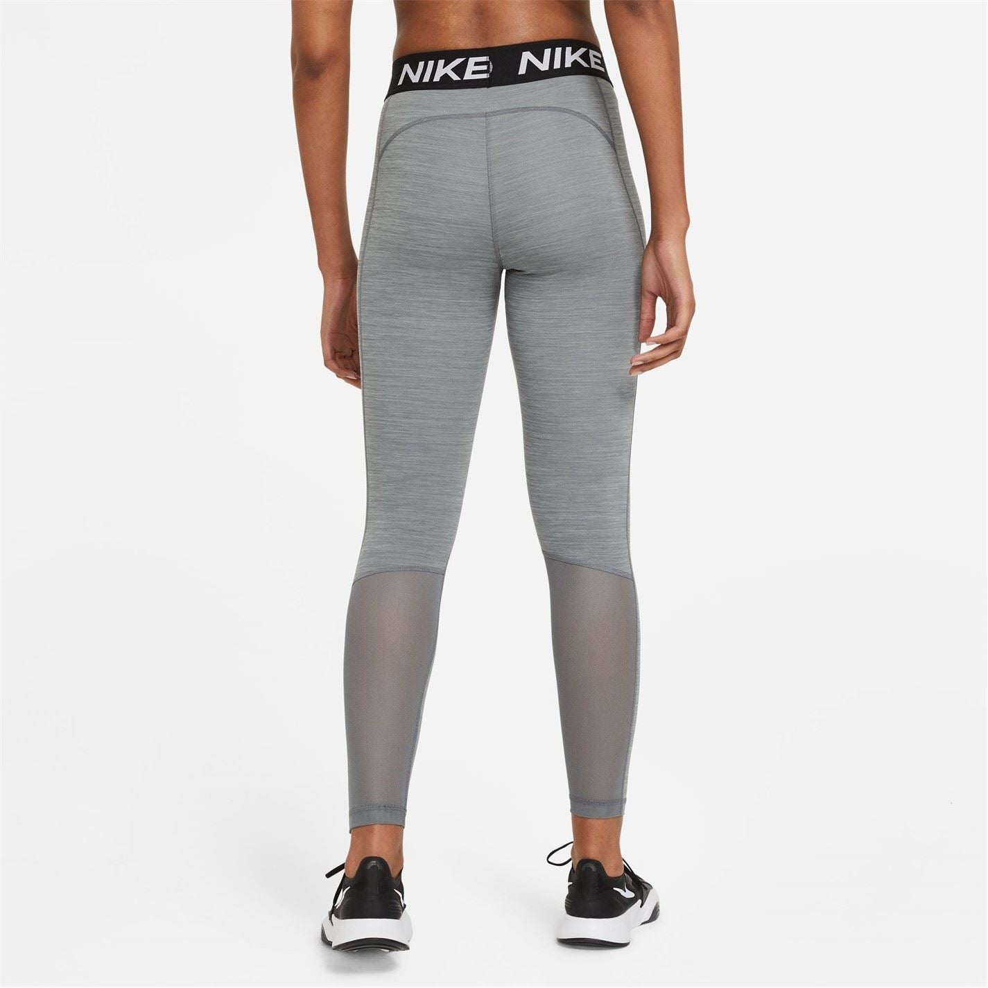Nike Womens Pro Mid Rise Mesh Panelled Leggings