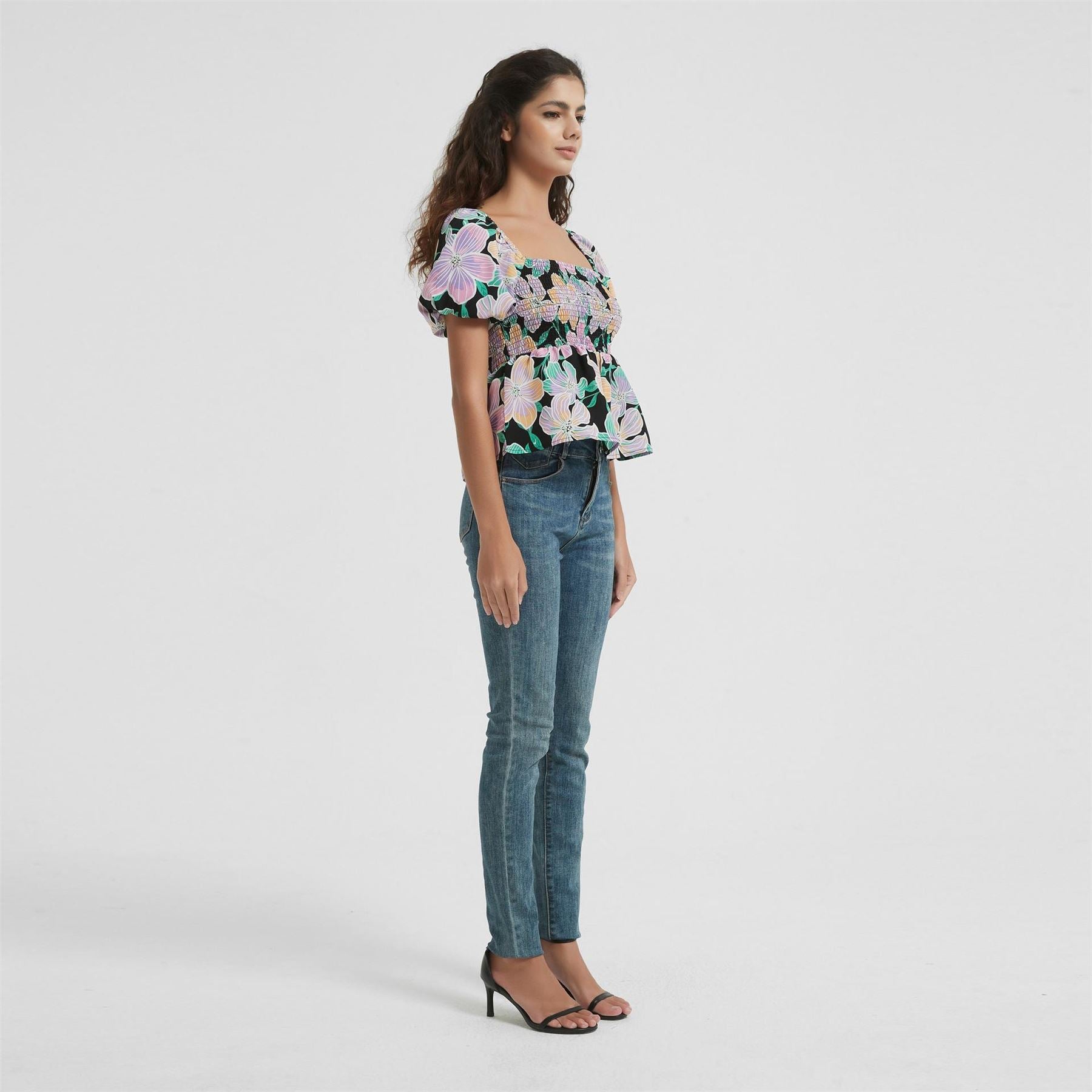 Be You Square Neck Regular Fit Short Sleeve Blouse