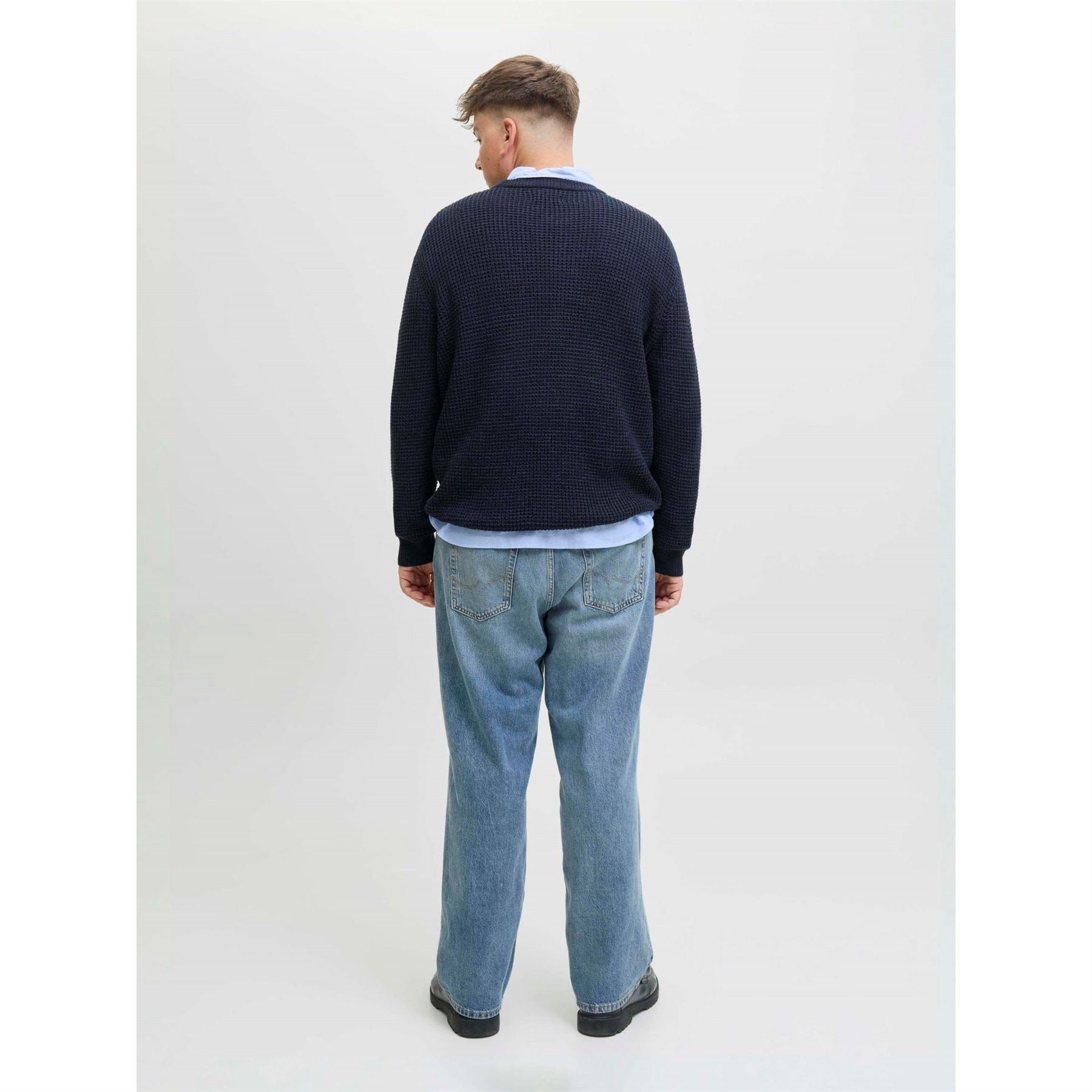 Jack and Jones Crew Neck Ribbed Collar Long Sleeve Sweater