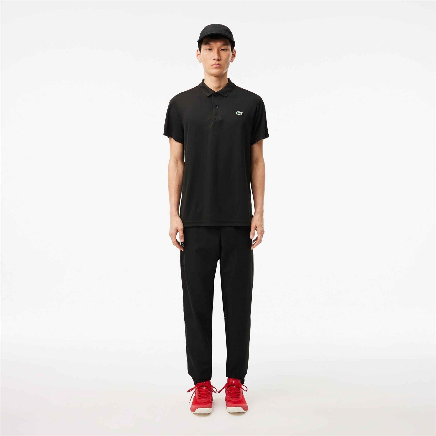Lacoste Solid Patterned Side Stripes Joggers