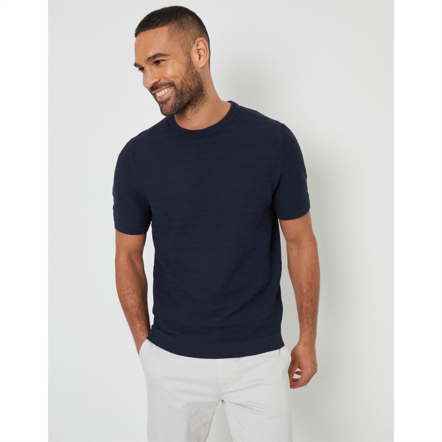 Threadbare Crew Neck Ribbed Collar Short Sleeve T-Shirt