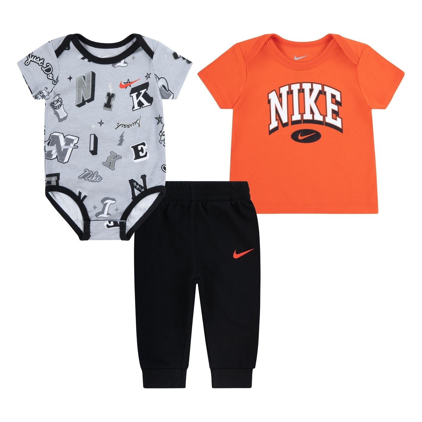 Nike Lettering Crew Neck Short Sleeve Bodysuit Coord Set