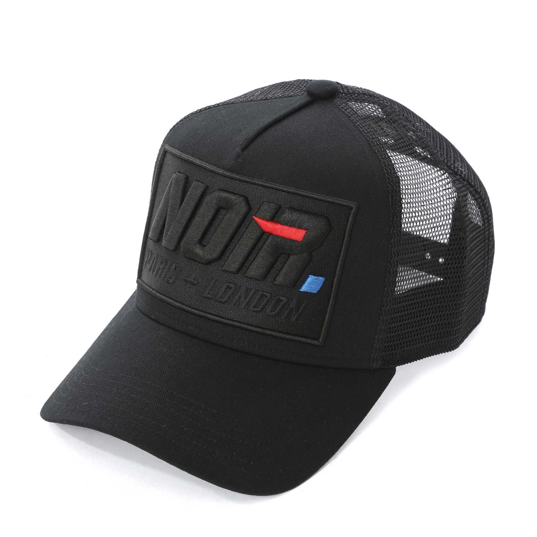 Societe Noir Vitesse Logo Lettering Mesh Trucker Cap