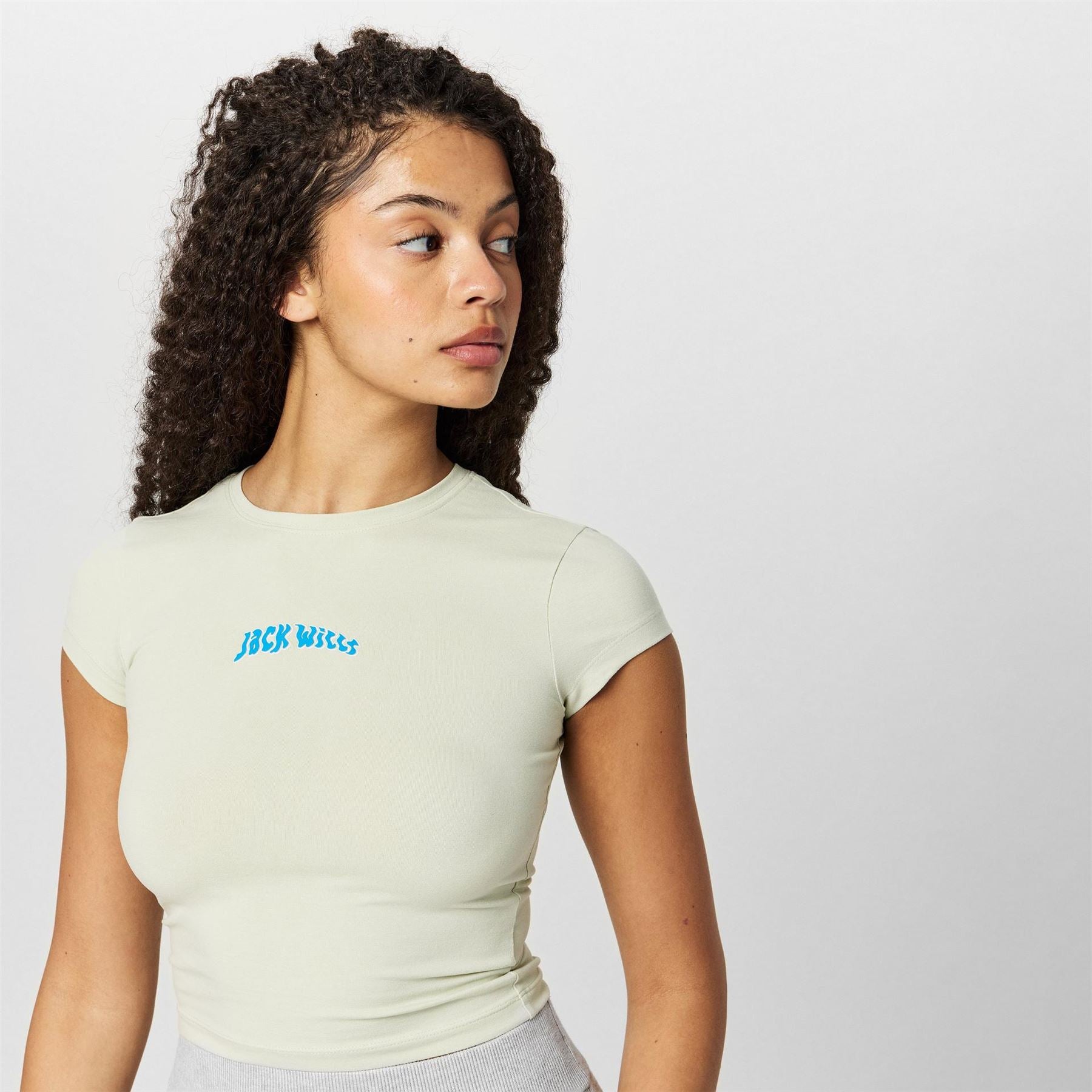 Jack Wills Cropped Slim Fit Lettering T-Shirt