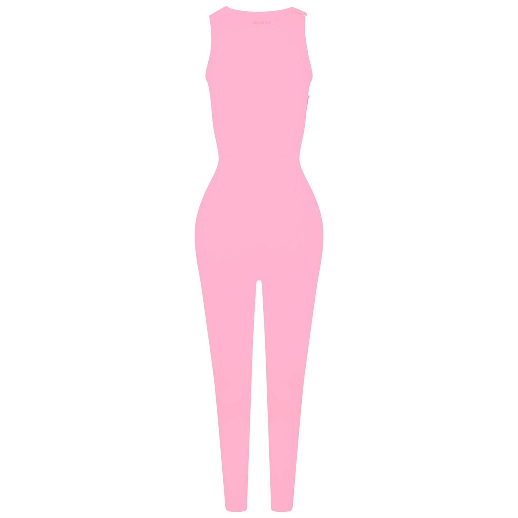 Honeyz High Neck Solid Patterned Sleeveless Jumpsuit