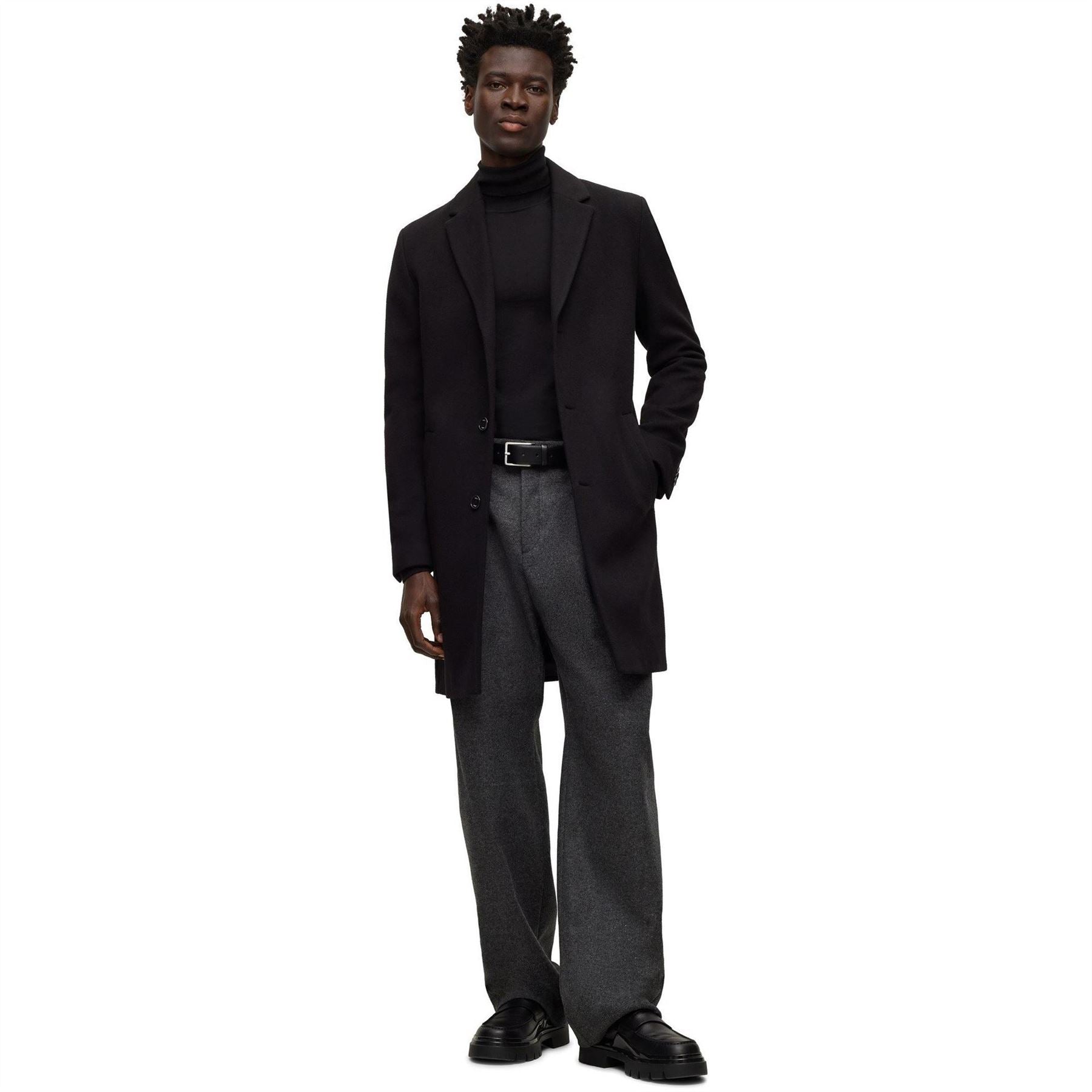 Boss Solid Patterned Wide Leg Trousers