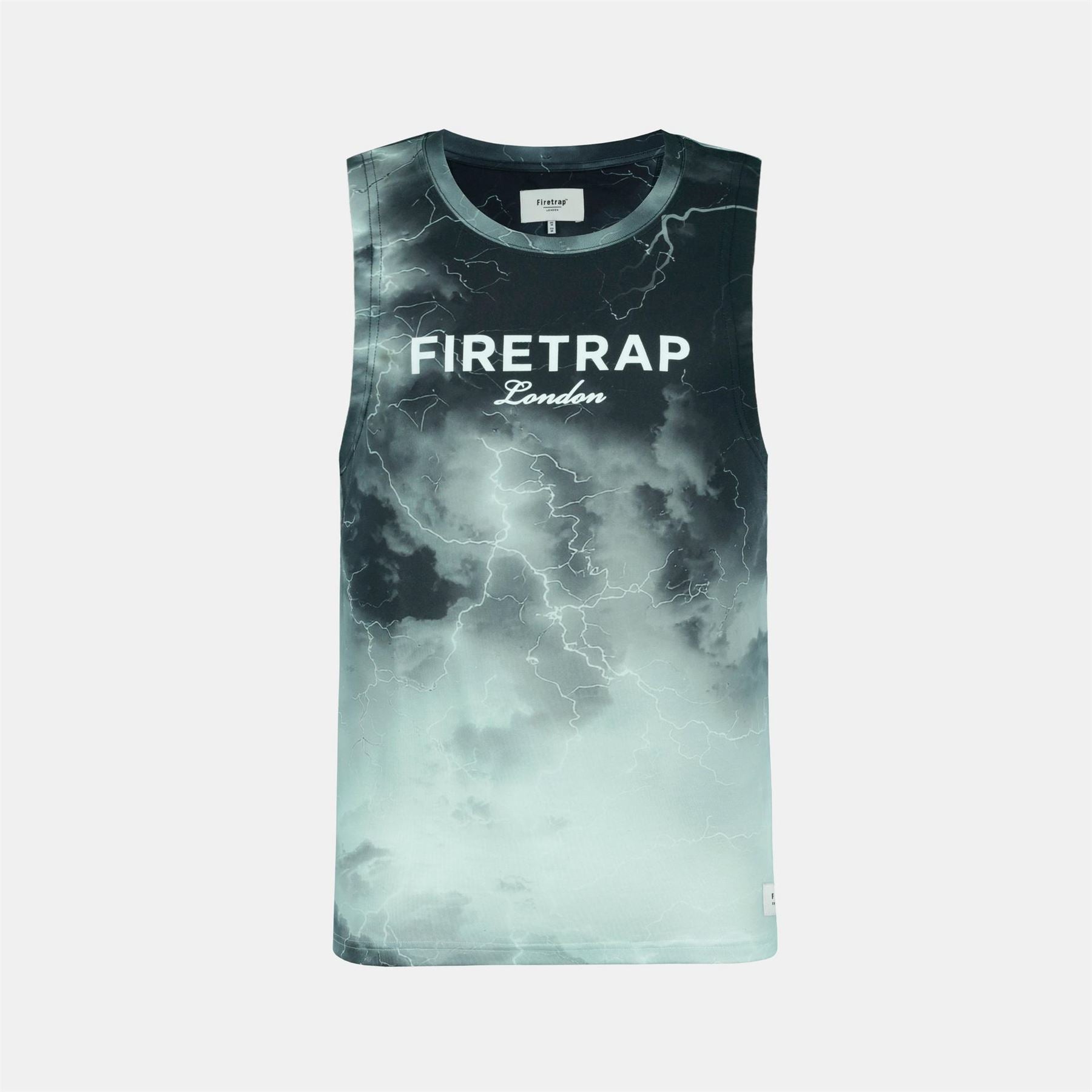 Firetrap Sub Lightning Print Cotton Muscle Vest