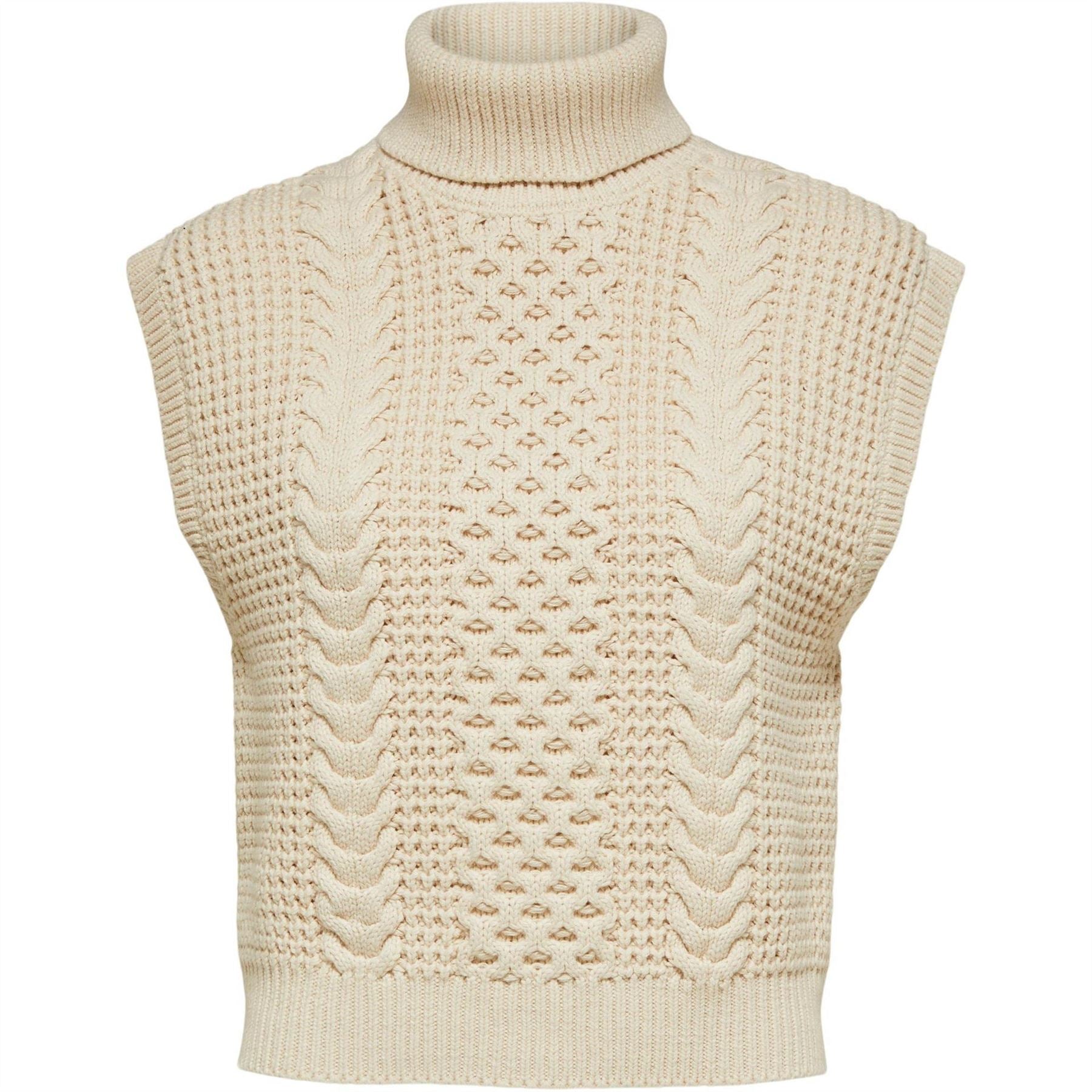 Selected Femme Turtleneck Sleeveless Relaxed Fit Sweater
