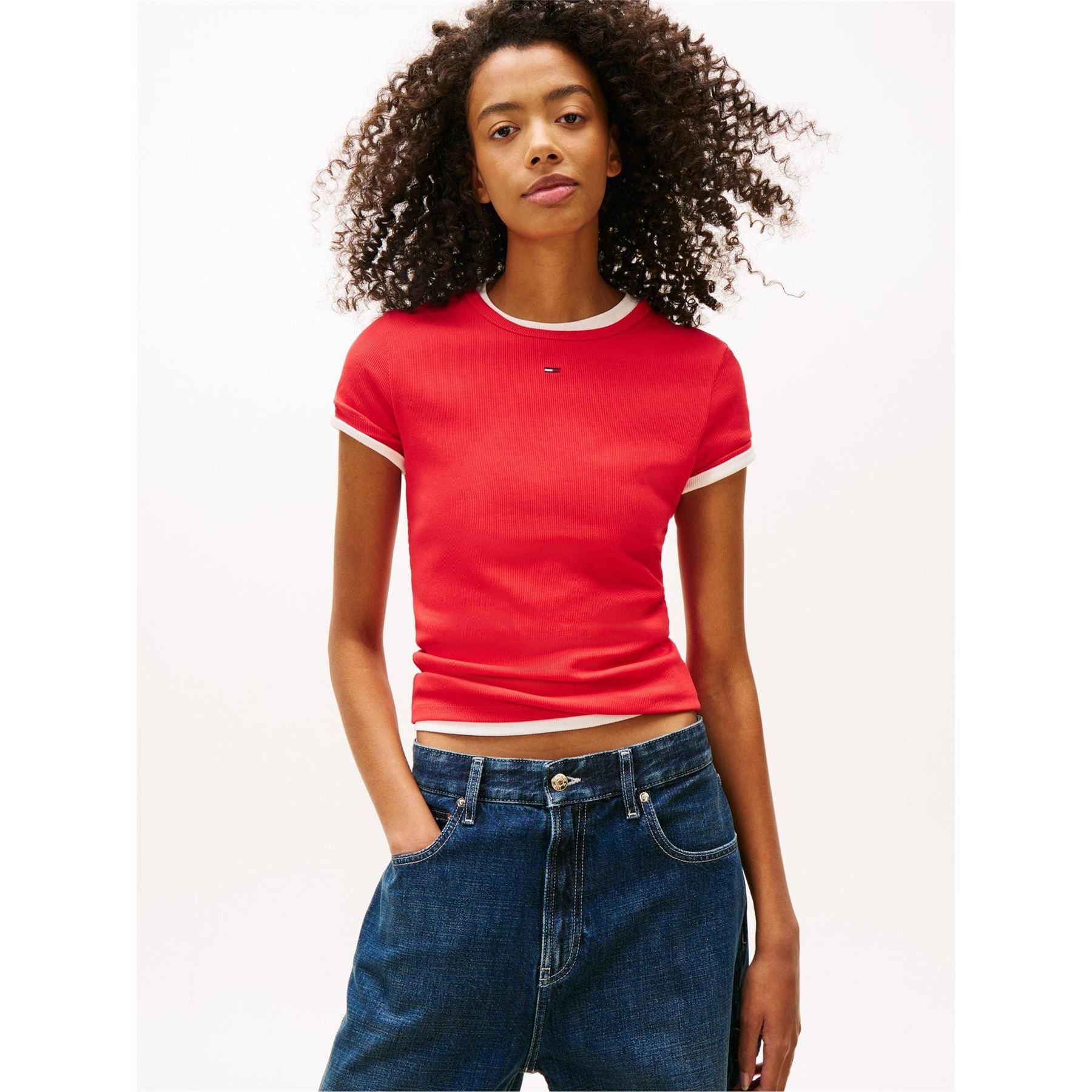 Tommy Jeans Slim Essential Rib Short Sleeve T-Shirt