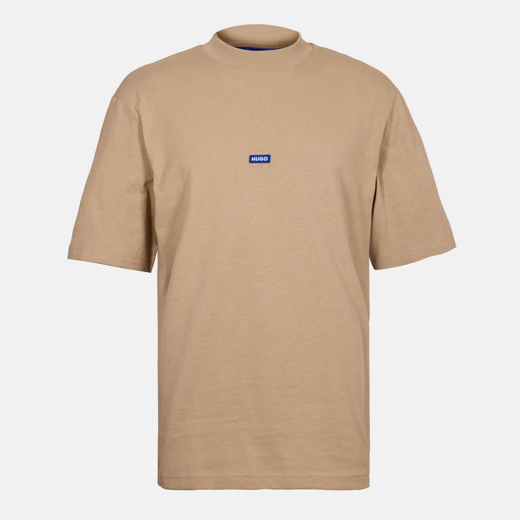 Hugo Mock Neck Ribbed Collar Short Sleeve Jersey T-Shirt