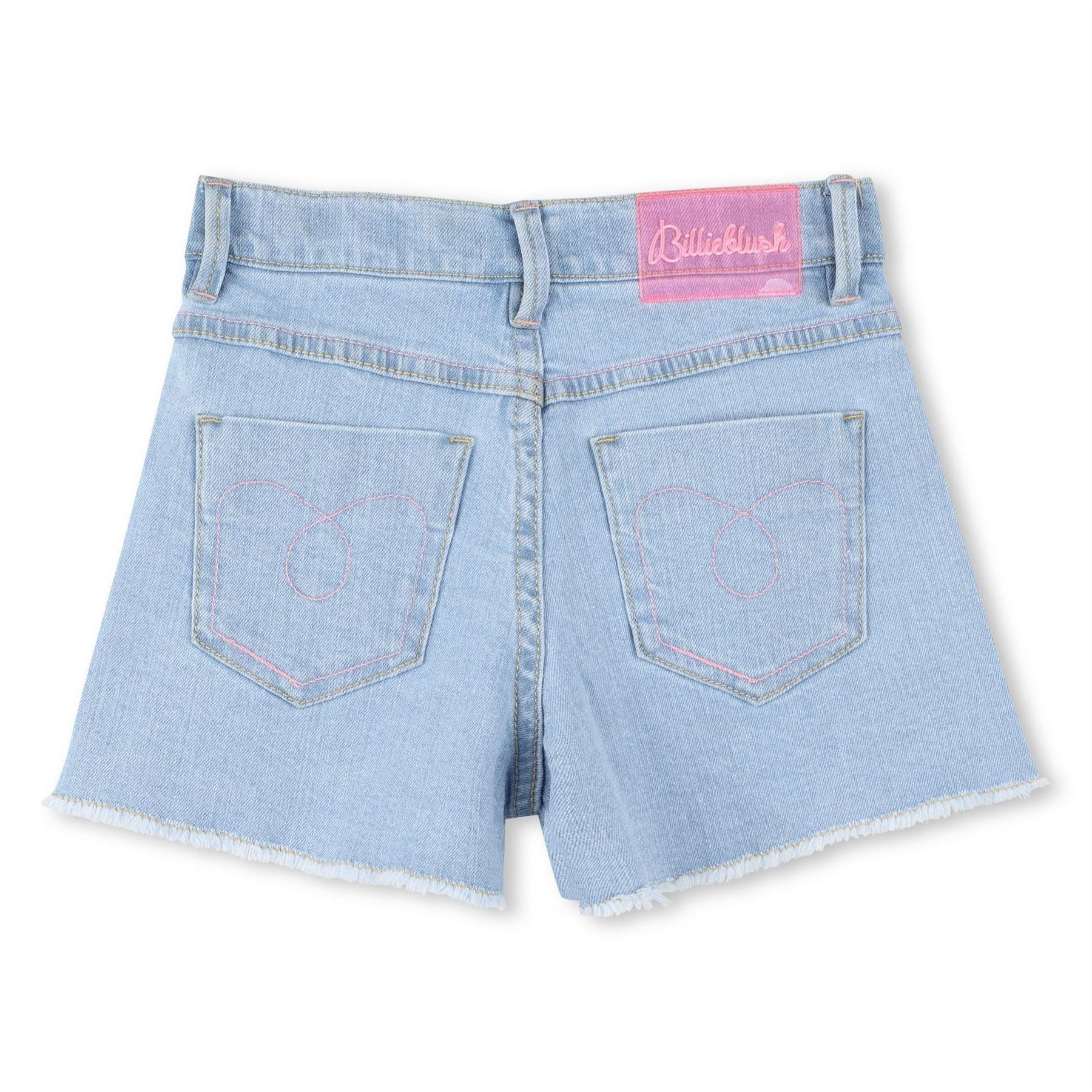 Billieblush Junior Denim Bermuda Shorts with Frayed Hem