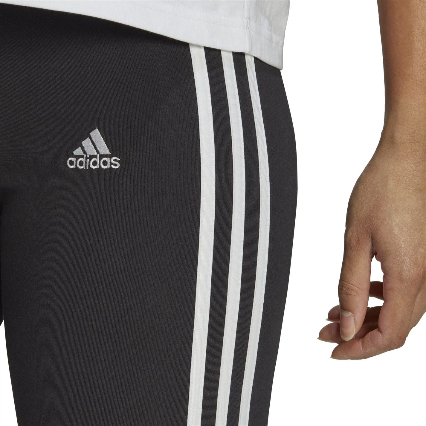 adidas Womens Essentials 3 Stripes Colourblock Cotton Leggings