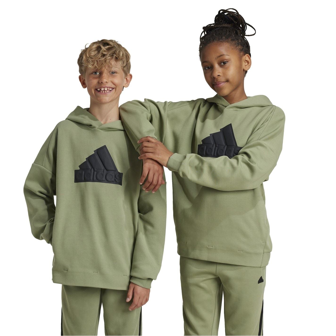 adidas Kids Logo Hooded Neck Long Sleeve Sweatshirt