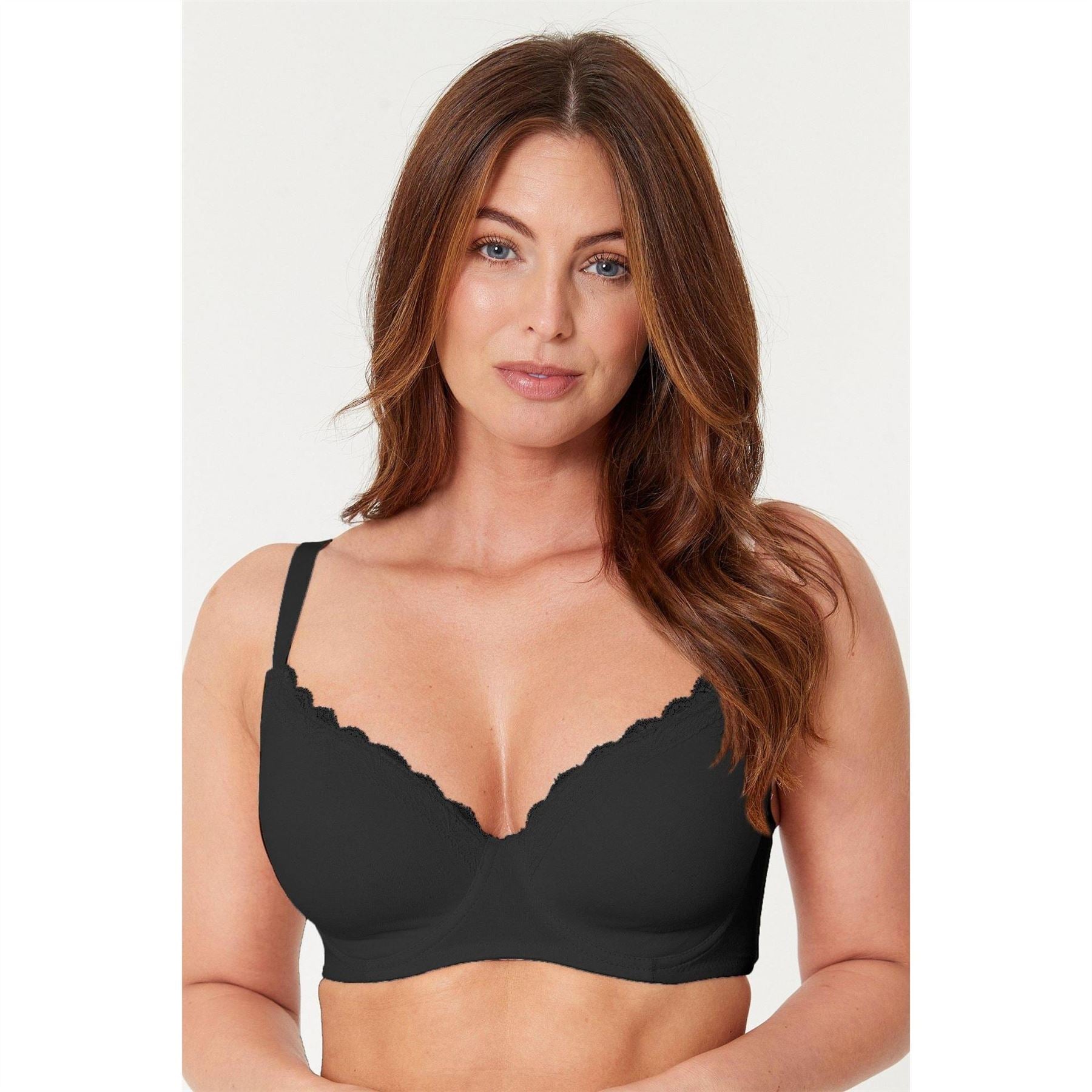 Be You 3 Pack Lace Trim Cotton T-Shirt Bra