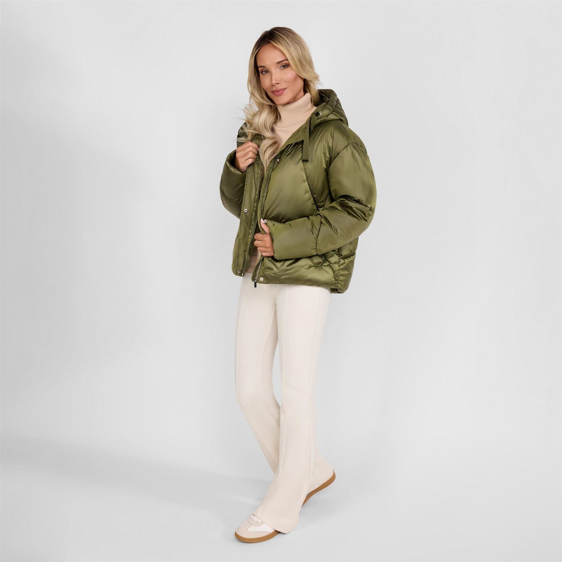 Minoti Women Jacket Padded Hooded Olive
