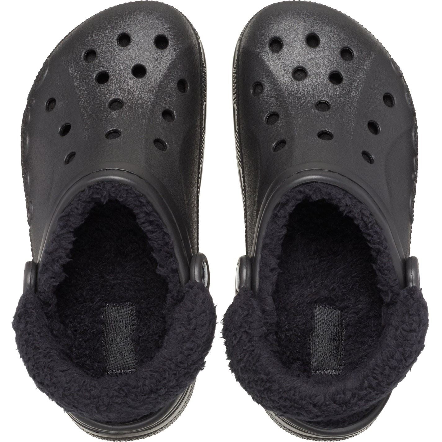 Crocs Baya Lined Fuzz Strap Closed Toe Clogs