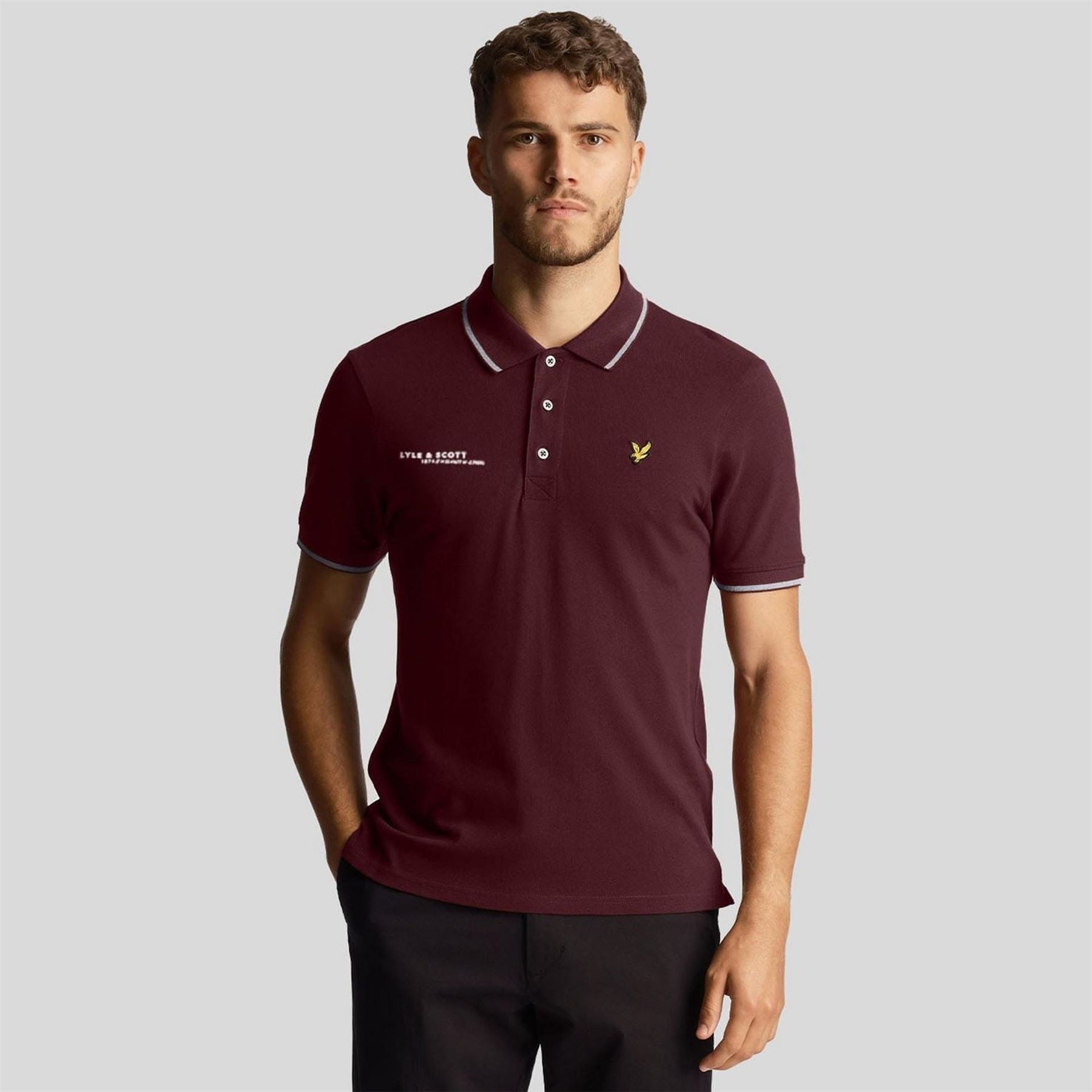 Lyle and Scott Ordinate Print Tipped Polo Shirt