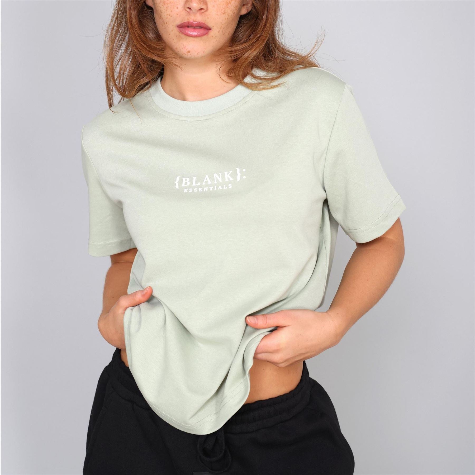 Blank Essentials Embroidered Text Graphic Crew Neck Short Sleeve Boyfriend T-Shirt
