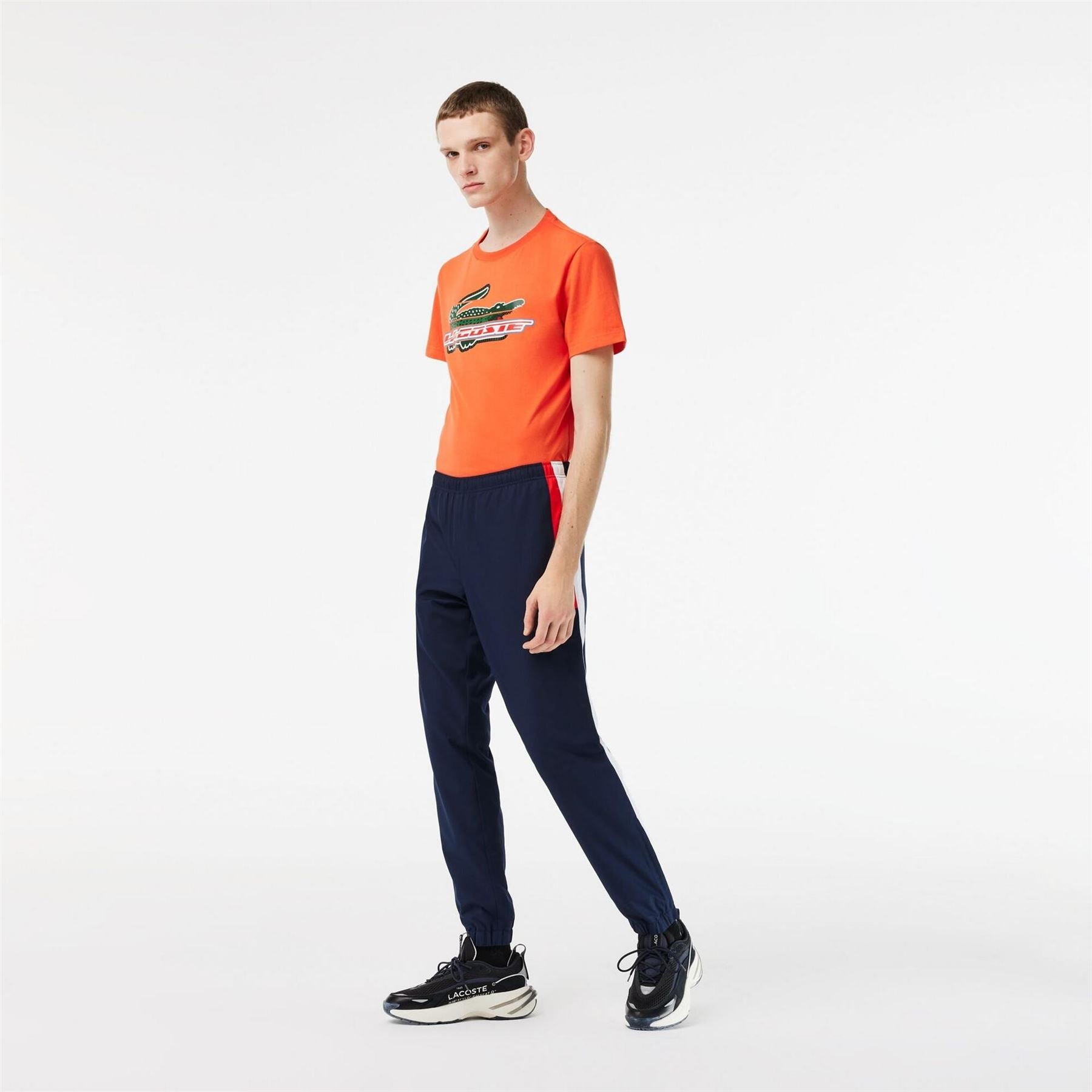 Lacoste Vertical Logo Color Block Slim Cut Track Pants