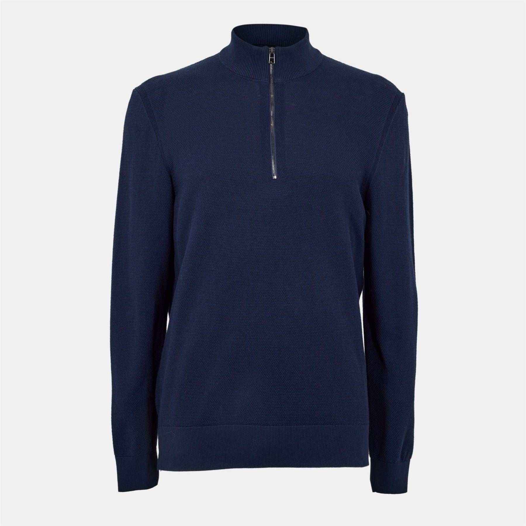Boss Hbb Ebrando Black Zipped Crew Neck Jumper