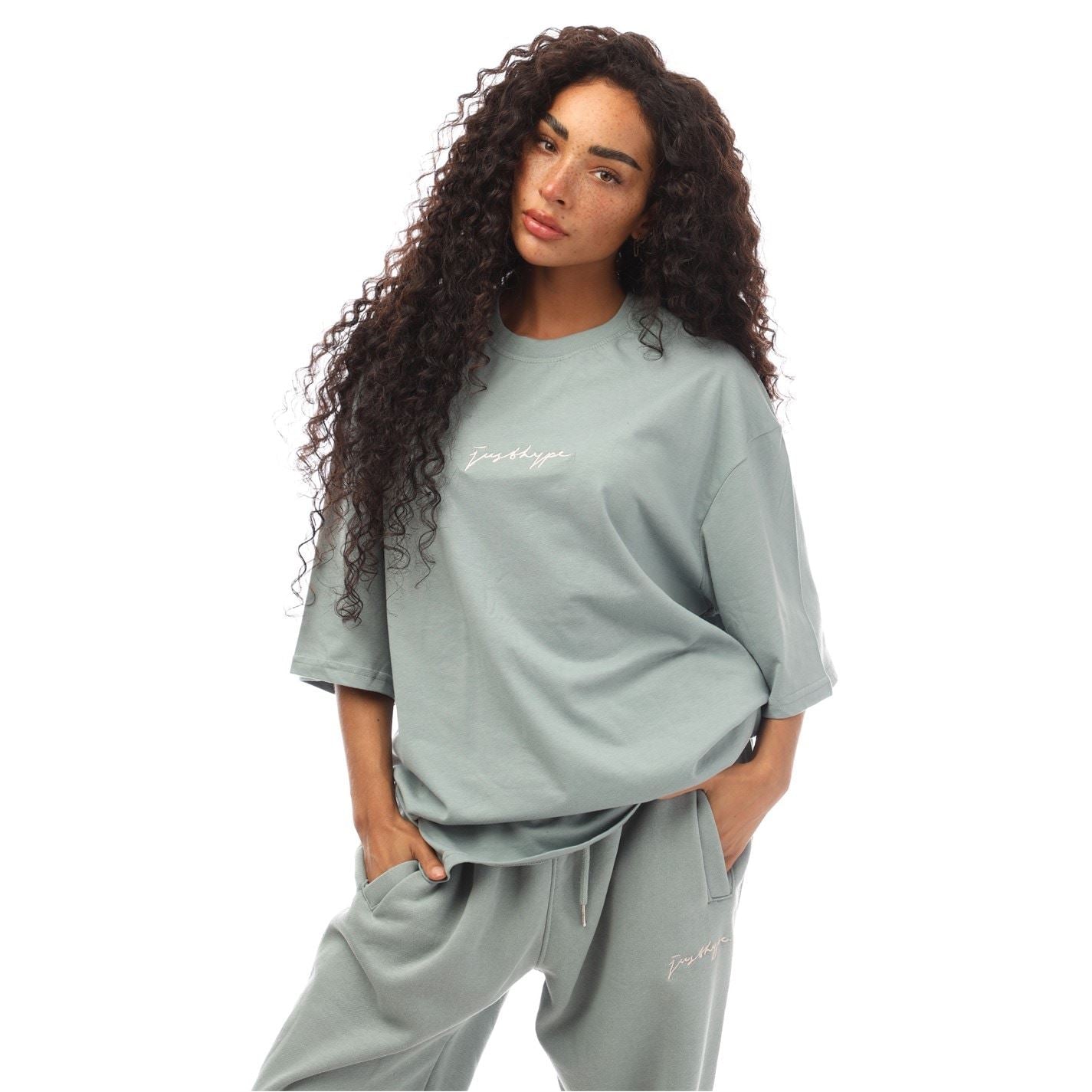 Hype Oversize Fit Signature Print T-Shirt
