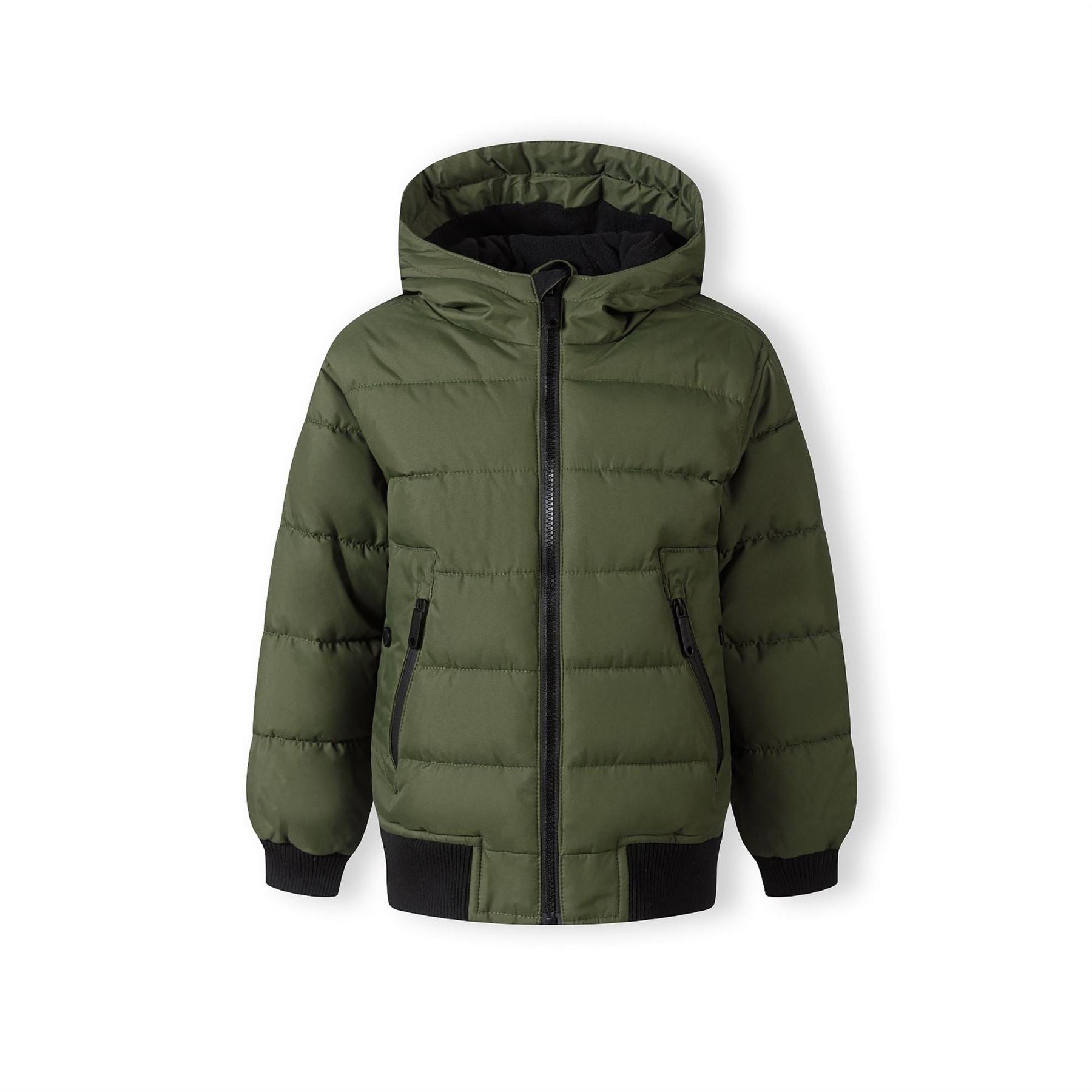Minoti Boys Padded Jacket With Hood Zipped Pockets Khaki