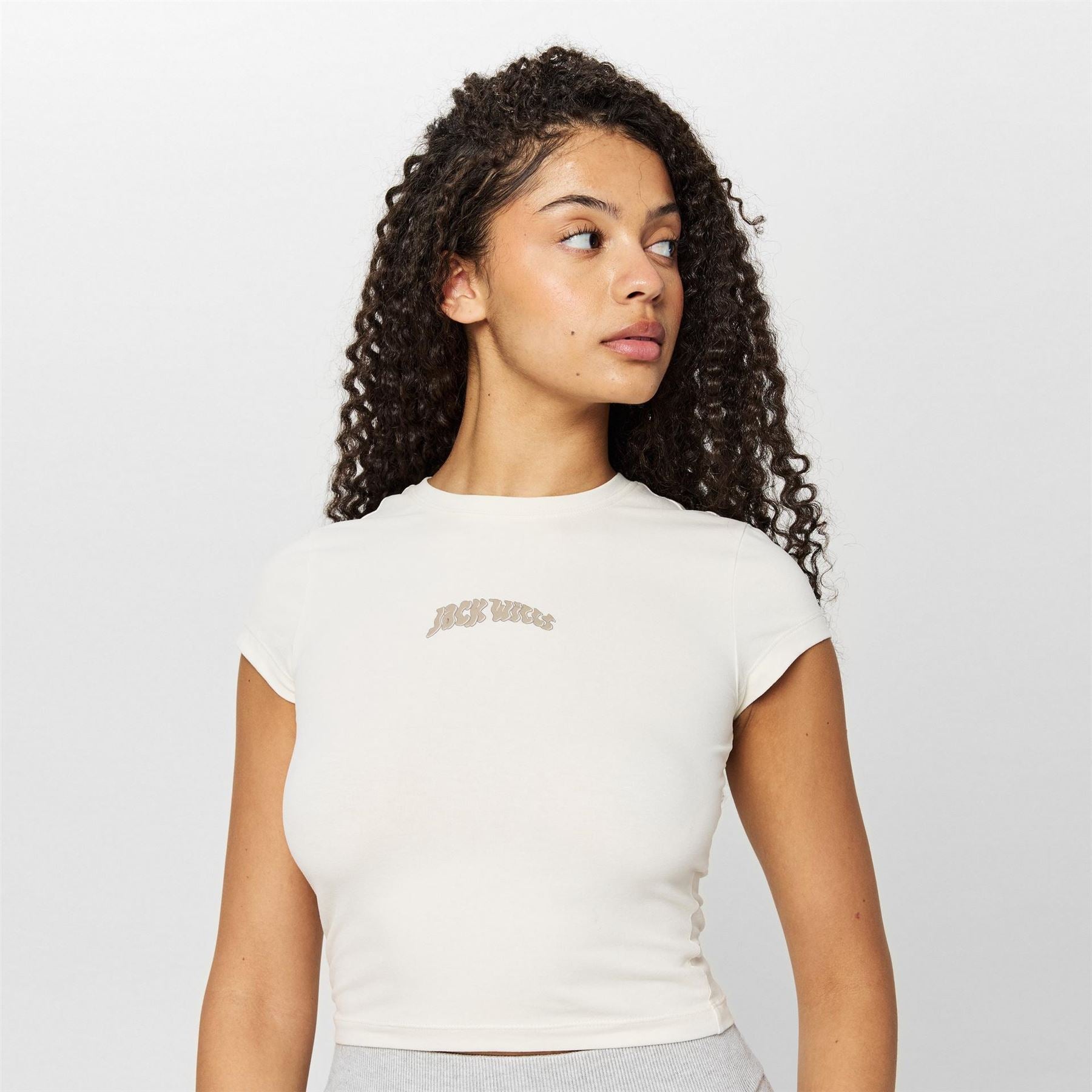 Jack Wills Cropped Slim Fit Lettering T-Shirt