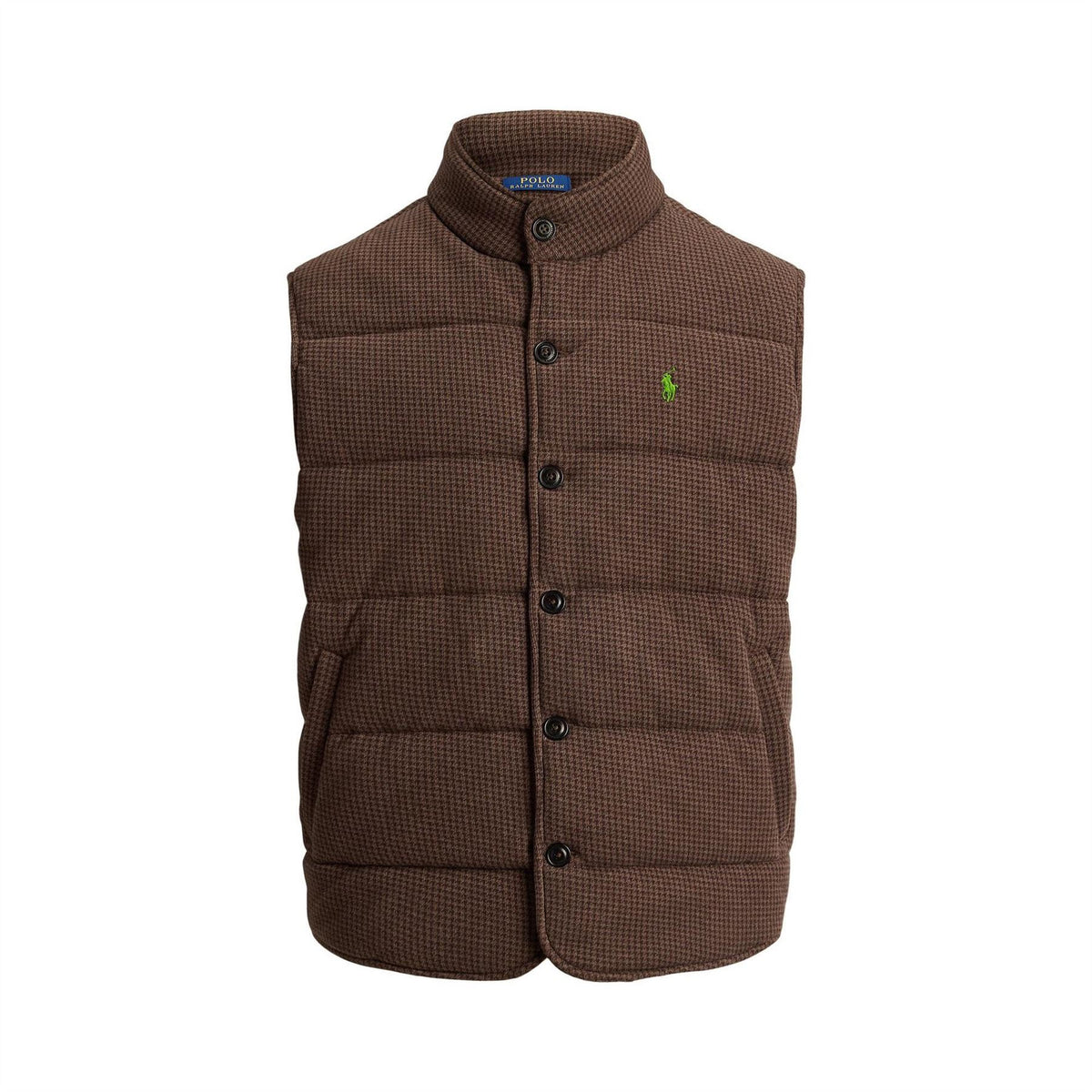 Polo Ralph Lauren Houndstooth Patterned Band Collared Gilet