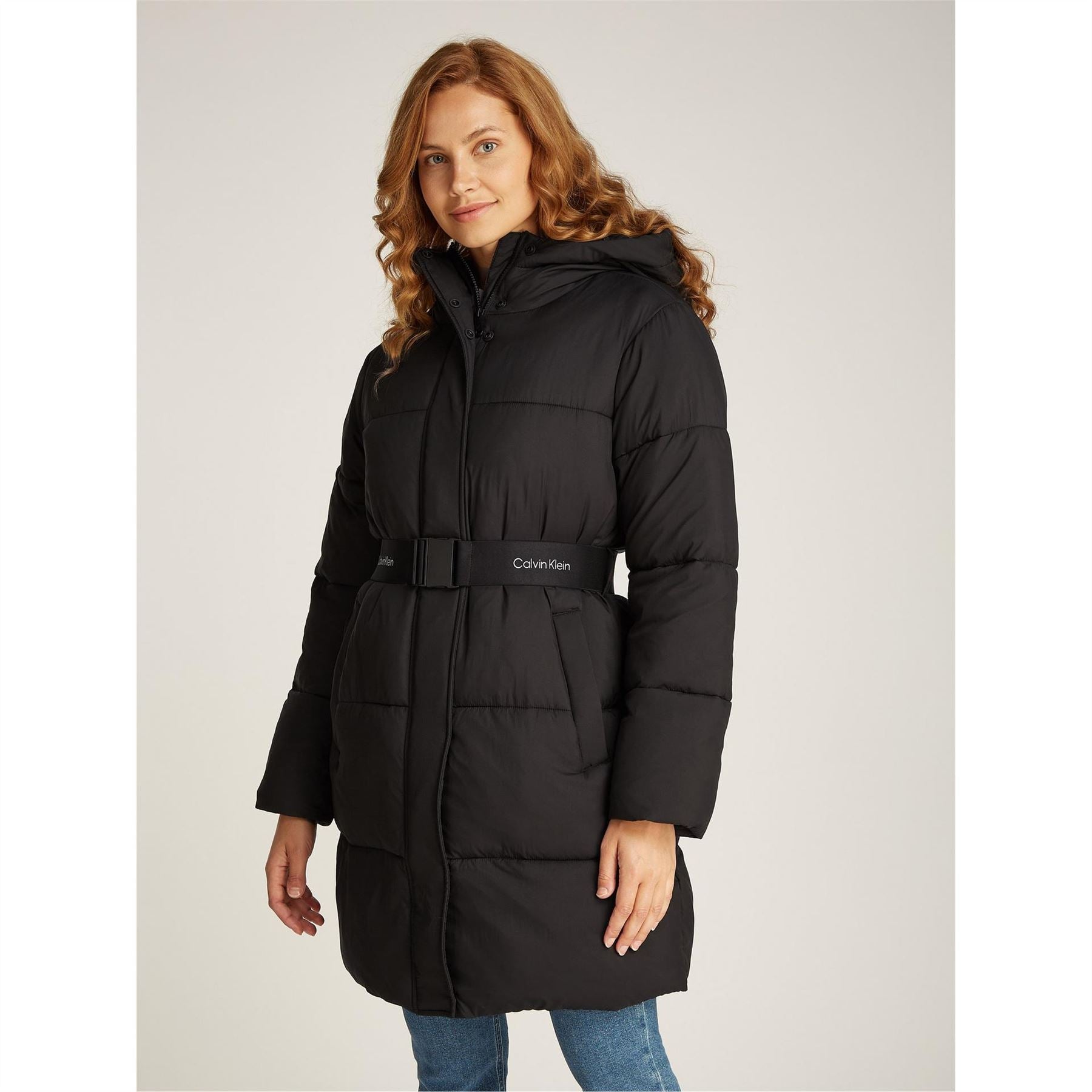Calvin Klein Jeans Logo Belt Insulated Short Puffer Jacket