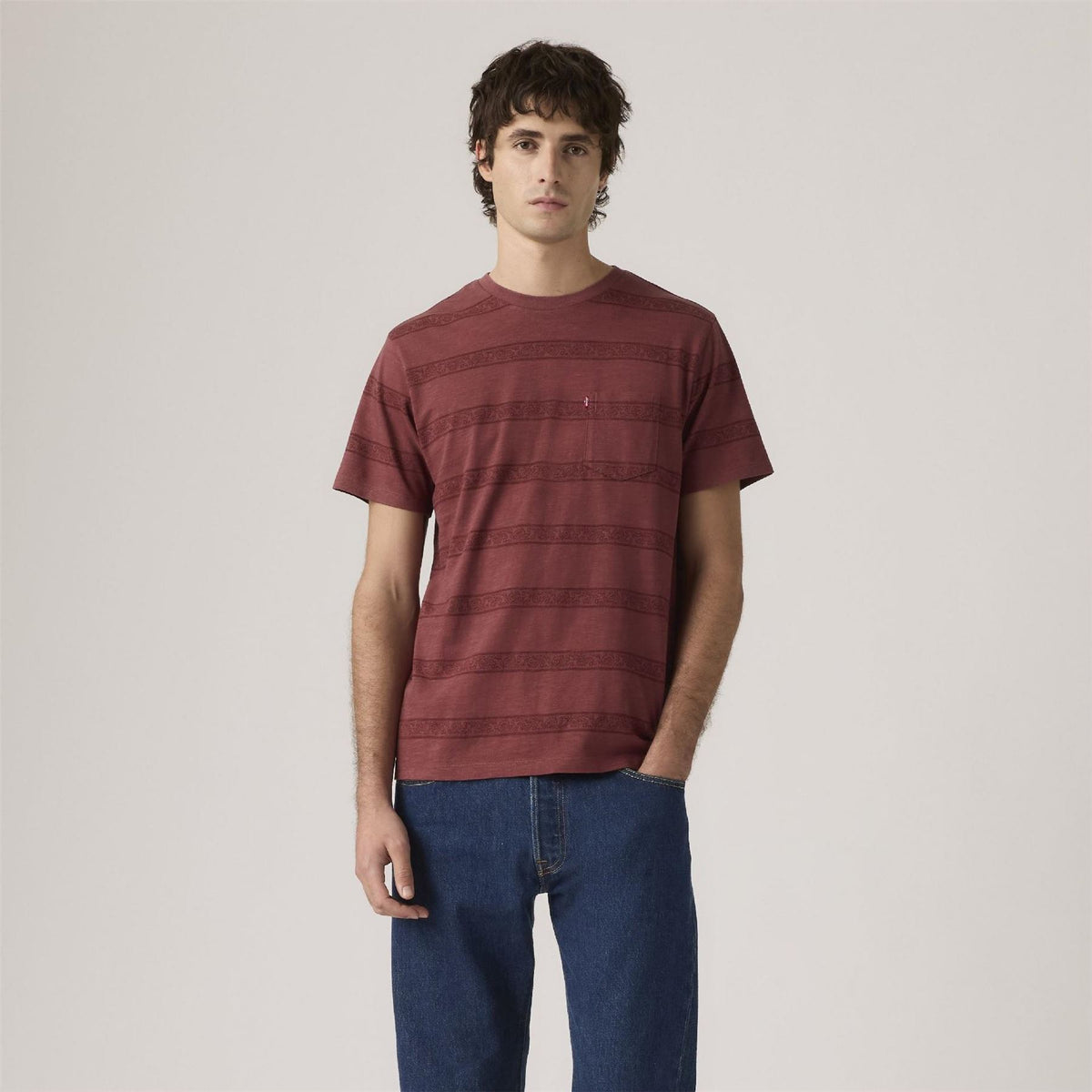 Levis Regular Fit Crew Neck Short Sleeve T-Shirt with Chest Pocket