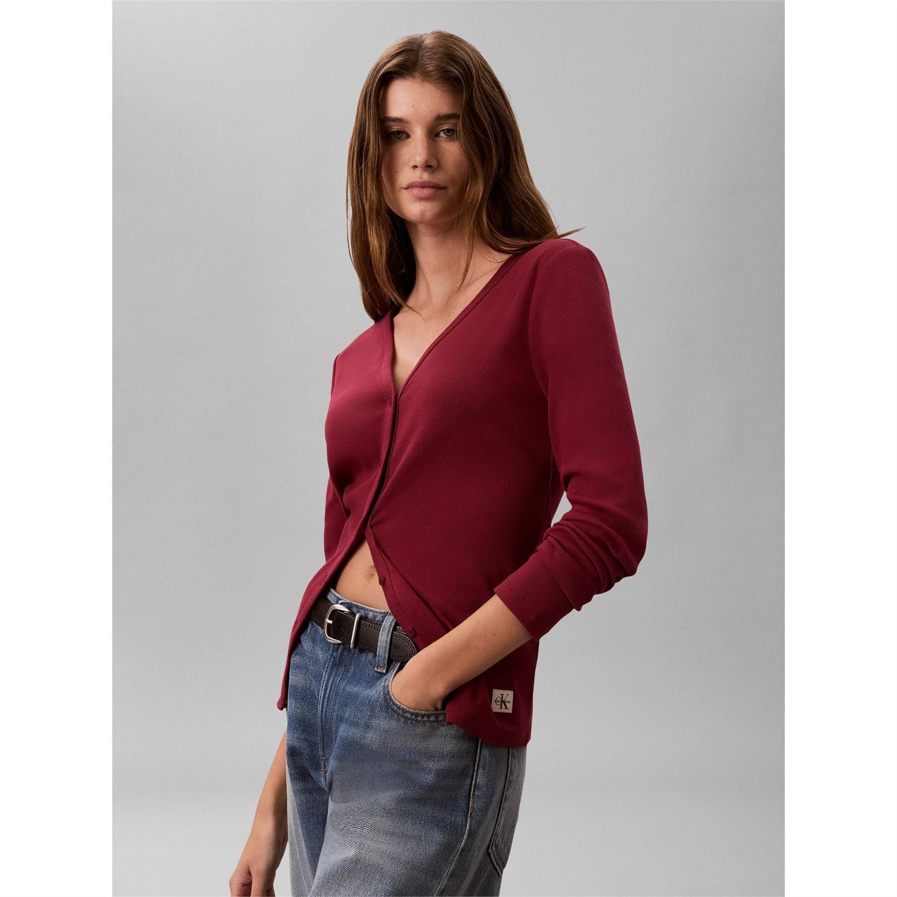 Calvin Klein Jeans V-Neck Long Sleeve Regular Fit Sweater