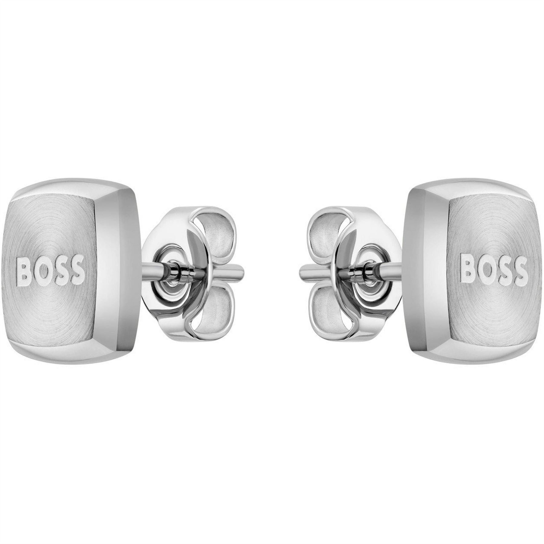 Boss Yann Stud Stainless Steel Square Earrings