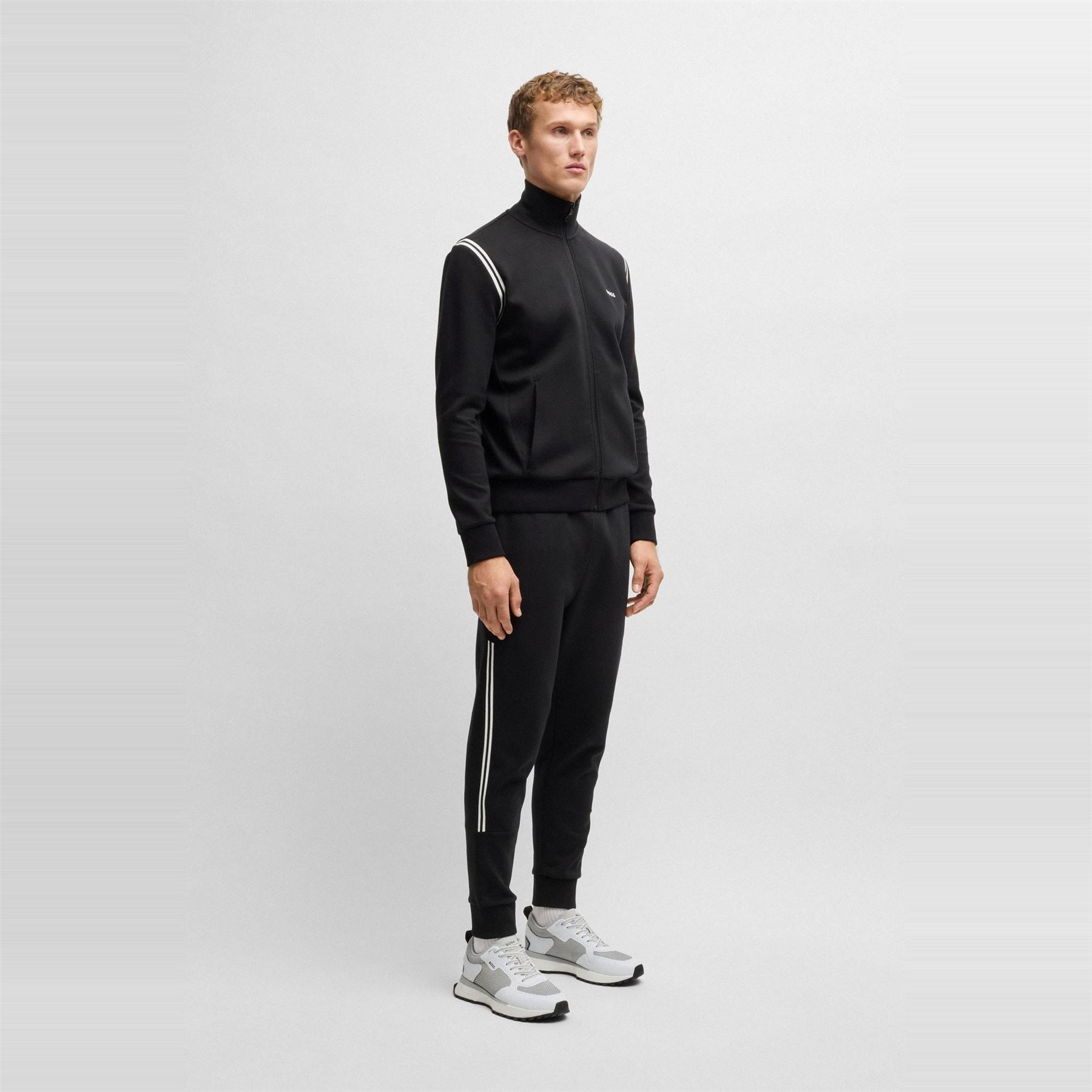 Boss Zip Neck Long Sleeve Sweatshirt Jogger Full Tracksuit