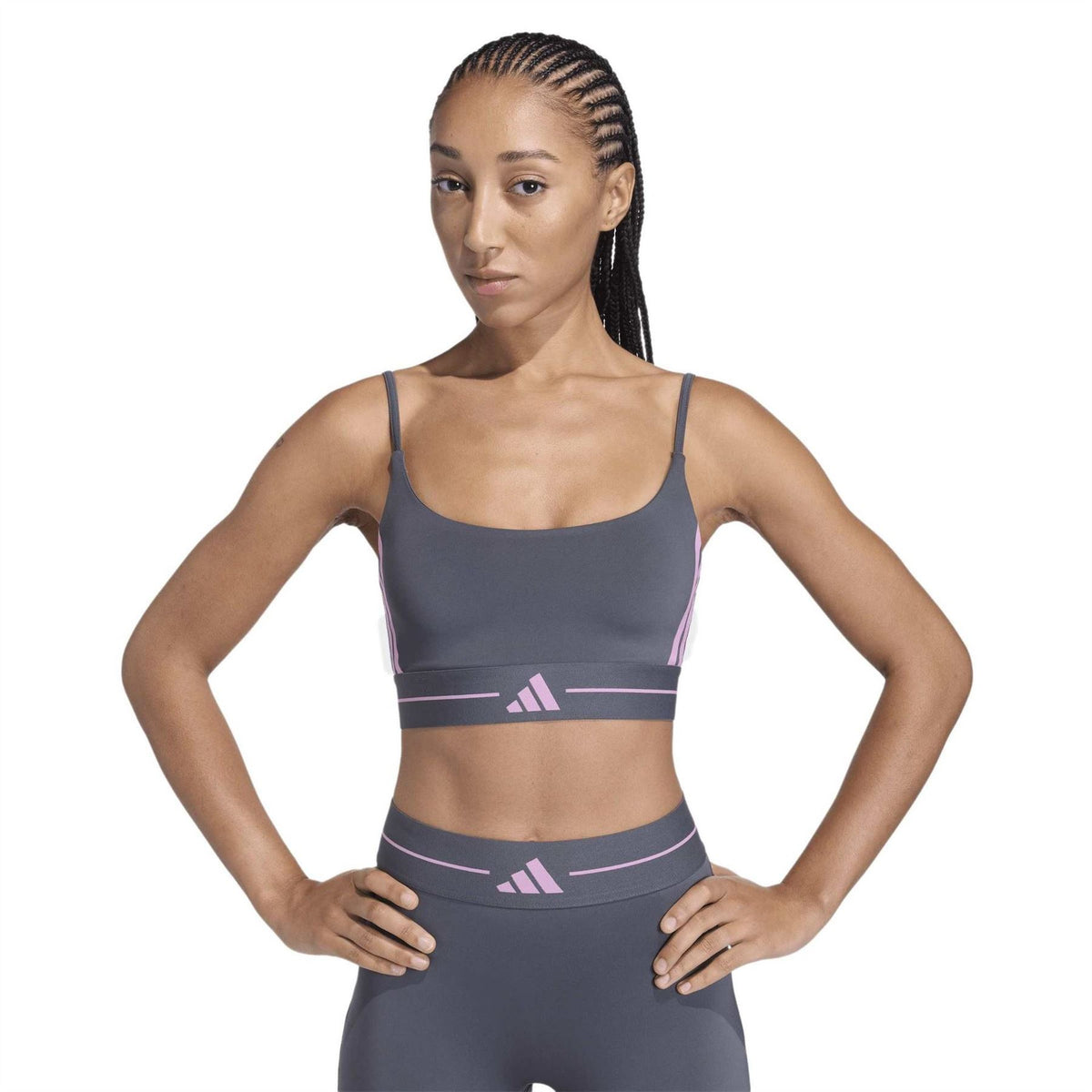 adidas Scoop Neck Sports Bra with Spaghetti Straps