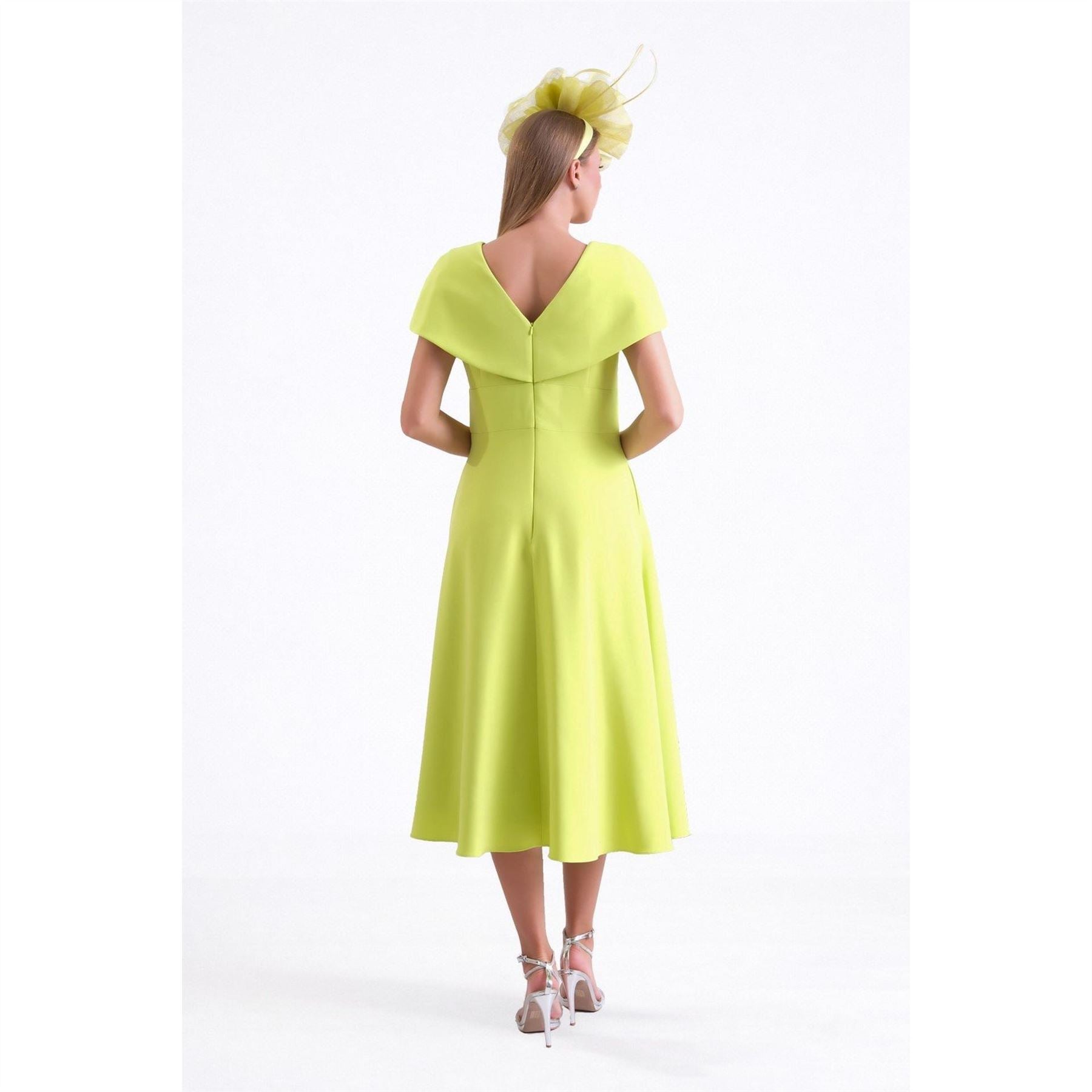 Ella Boo Navy or lime Cape Detail Midi Dress