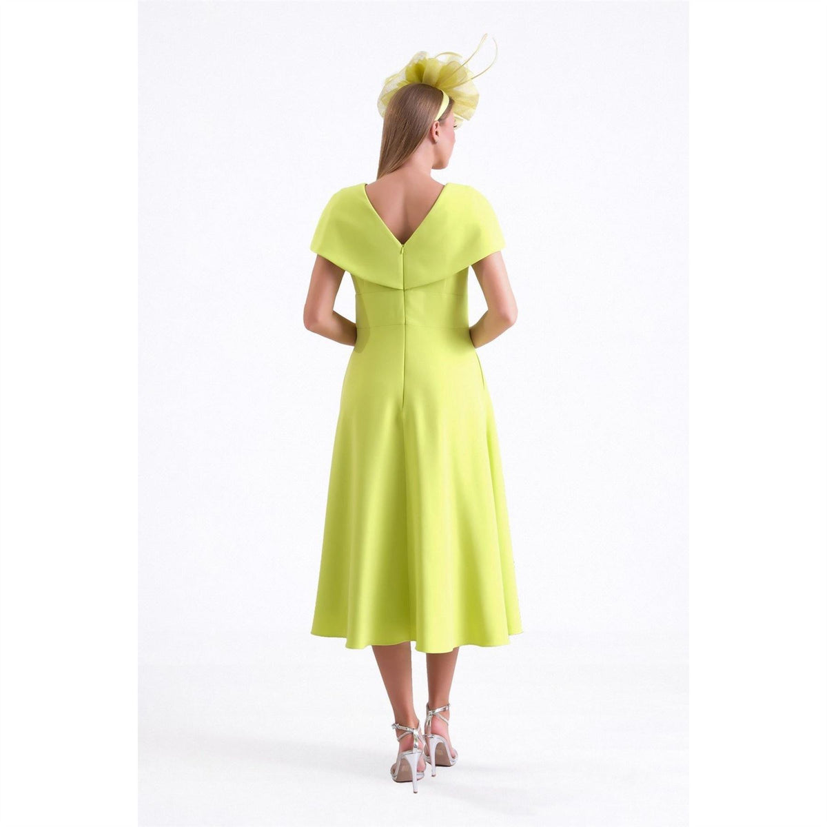 Ella Boo Navy or lime Cape Detail Midi Dress