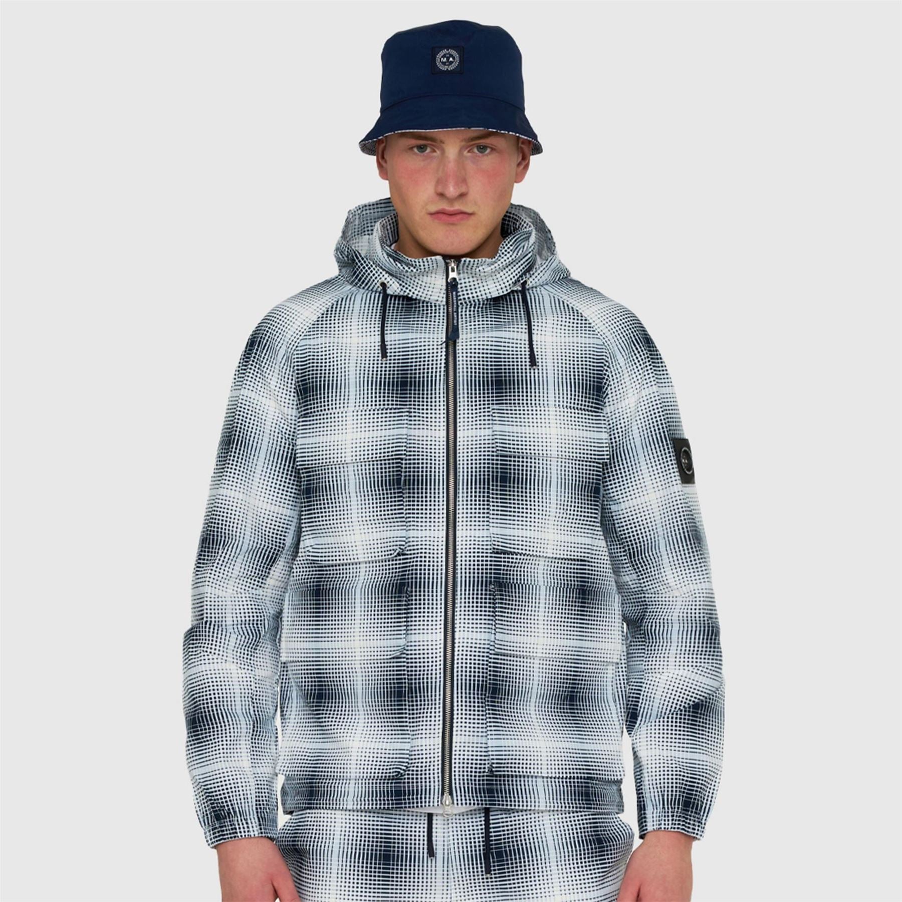 Marshall Artist Shadow Check Short Puffer Jacket