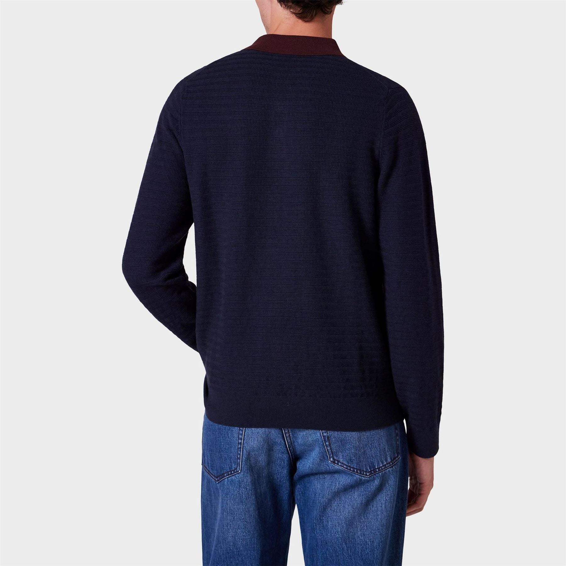 PS Paul Smith Embroidered Collared Neck Long Sleeve Sweater