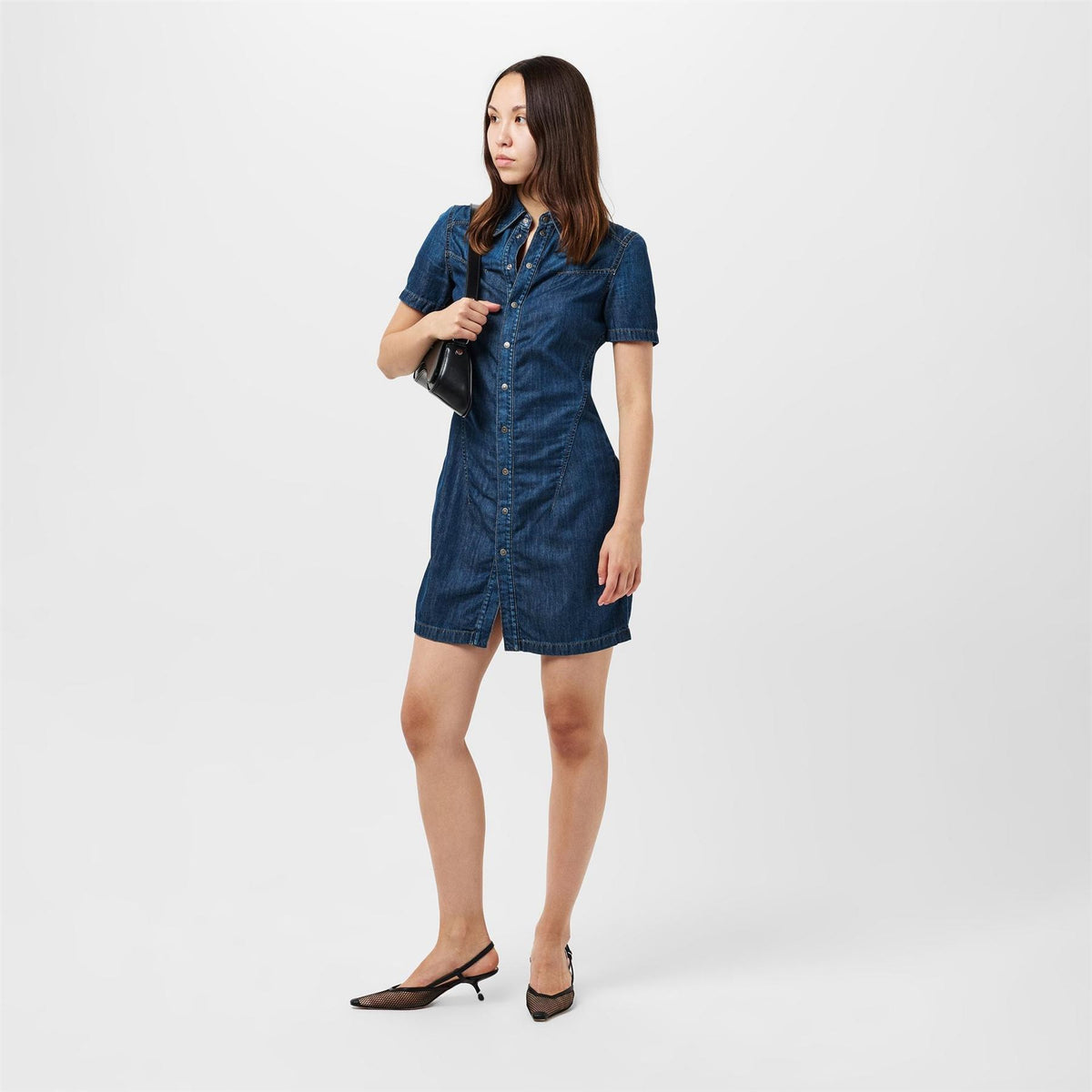Diesel D Shirty Aito Collared Neck Knee Length Dress