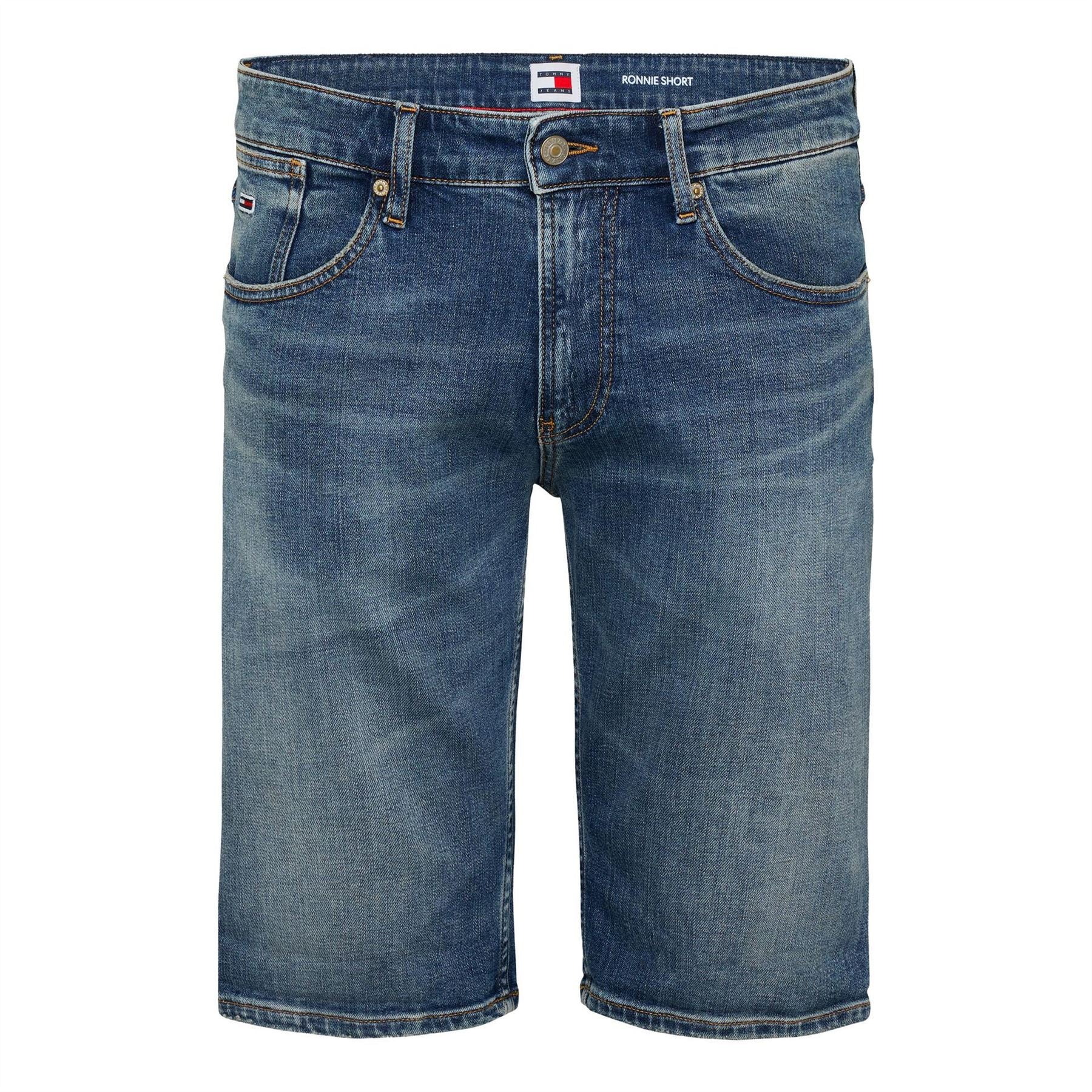 Tommy Jeans Denim Bermuda Shorts Solid Patterned