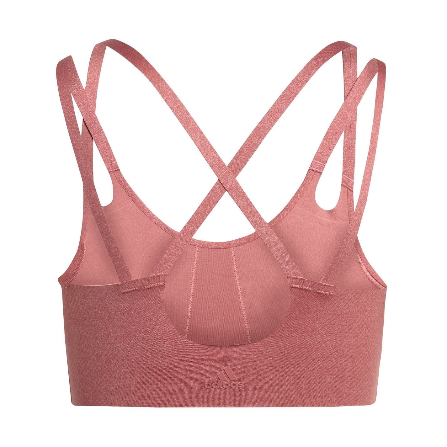 adidas Womens Yoga Luxe Studio Light Support Fire Bra