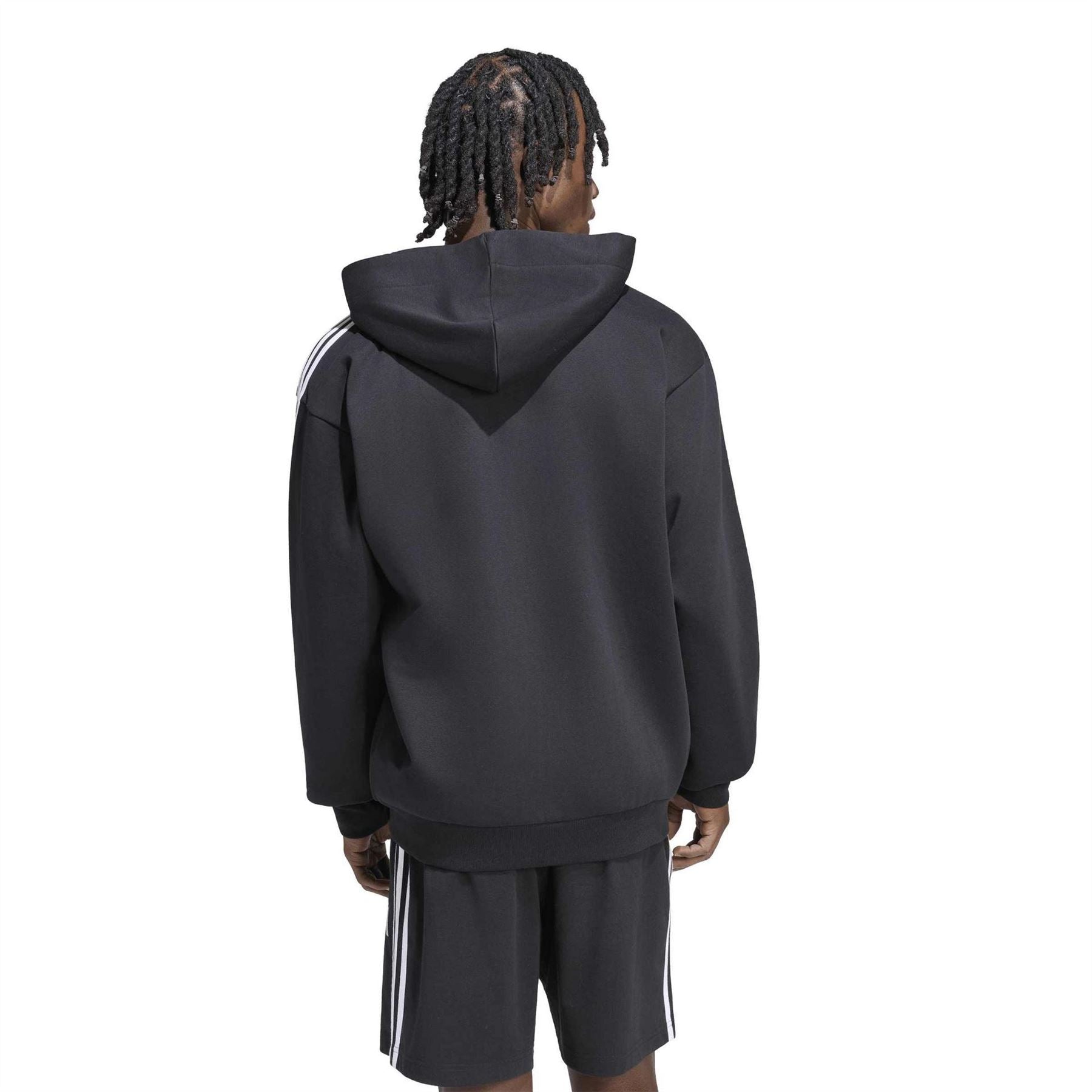 adidas Mens Essentials Fleece 3 Stripes Full Zip Hoodie
