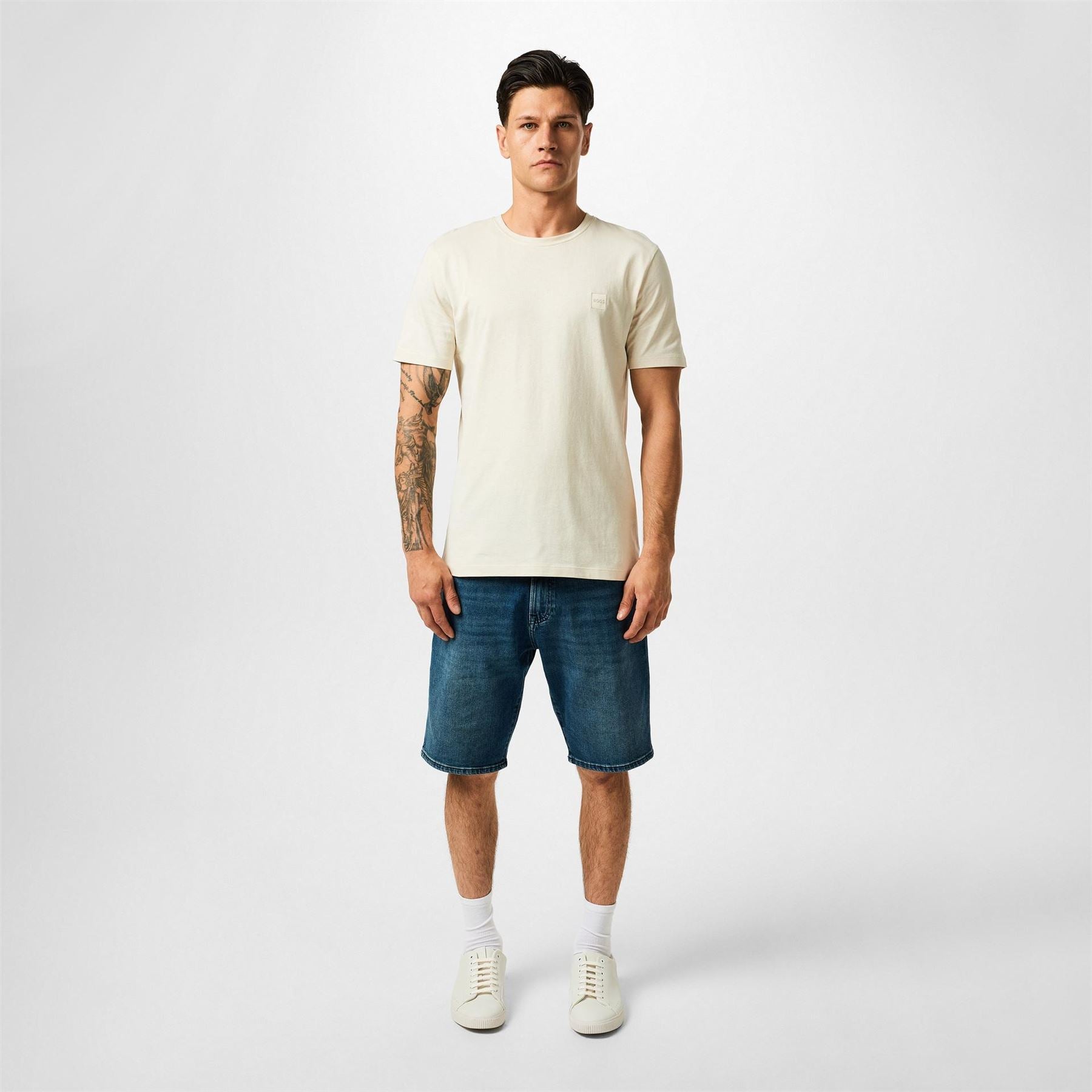 Boss BOSS ORANGE Tales T Shirt with Logo Patch Premium Cotton